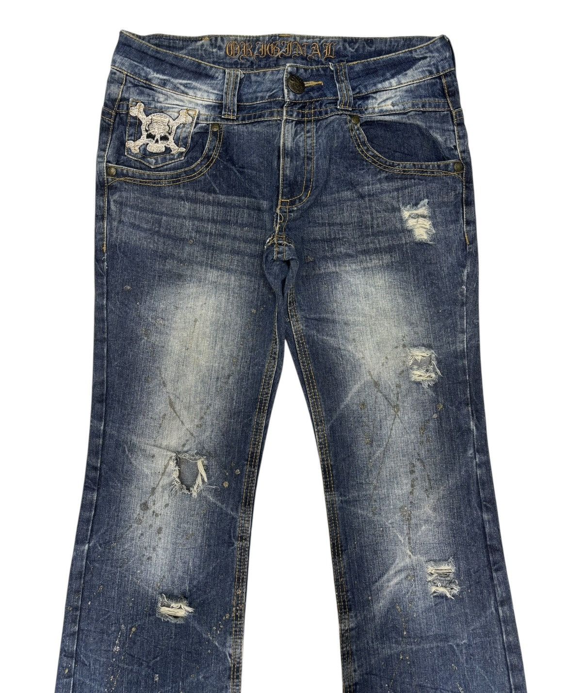 Flared Jeans Skulls Original Japanese Bootcut Distressed