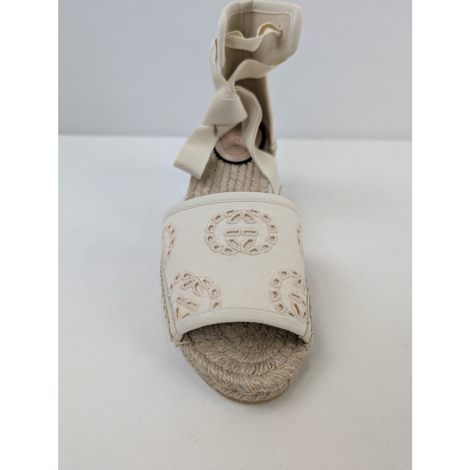Gucci o1rshd1 Interlocking G canvas espadrille wedge sandal Size US 7 / IT 37 - 8 Thumbnail
