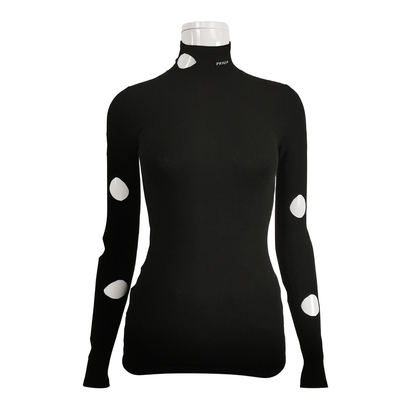 Prada Prada Black High Neck Knit Pullover 0089 Size XS / US 0-2 / IT 36-38 - 1 Thumbnail