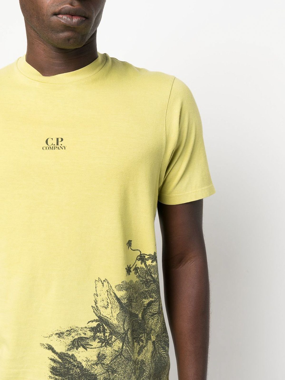 C.P. Company o1y1224 Logo Crewneck T-Shirt in Yellow/Black Size US XS / EU 42 / 0 - 5 Thumbnail
