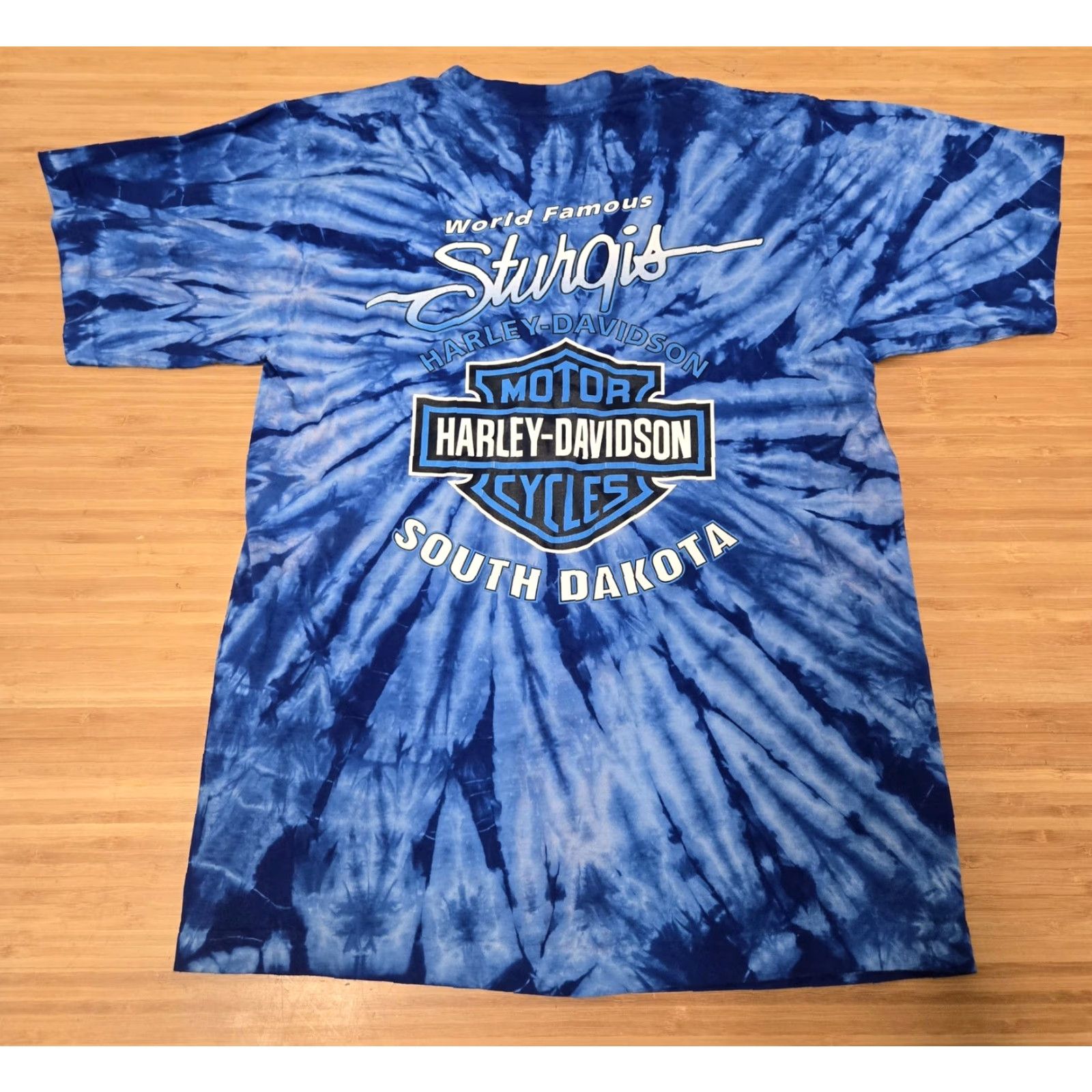 Harley Davidson VINTAGE Harley-Davidson Shirt Mens Small Blue Tie Dye Sturgis South Dakota 2002 Size US S / EU 44-46 / 1 - 5 Thumbnail