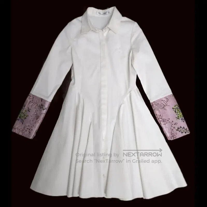 Dior Dior White Cotton Printed Long Sleeve Dress . Size XS / US 0-2 / IT 36-38 - 1 Thumbnail