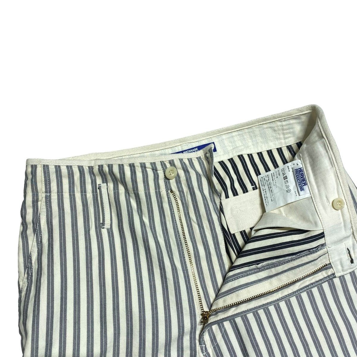 Junya Watanabe Cropped Pants Striped Pattern Adjuster Cotton Gray Size US 33 - 3 Thumbnail