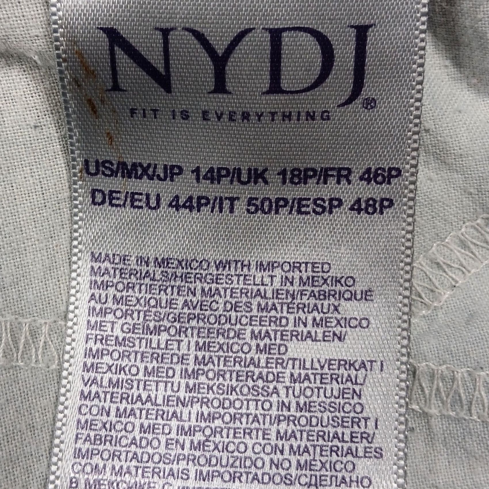 NYDJ VINTAGE NYDJ Marilyn Straight Jeans Womens 14P Dark Wash Lift Tuck Stretch Size 36" / US 14 / IT 50 - 6 Thumbnail