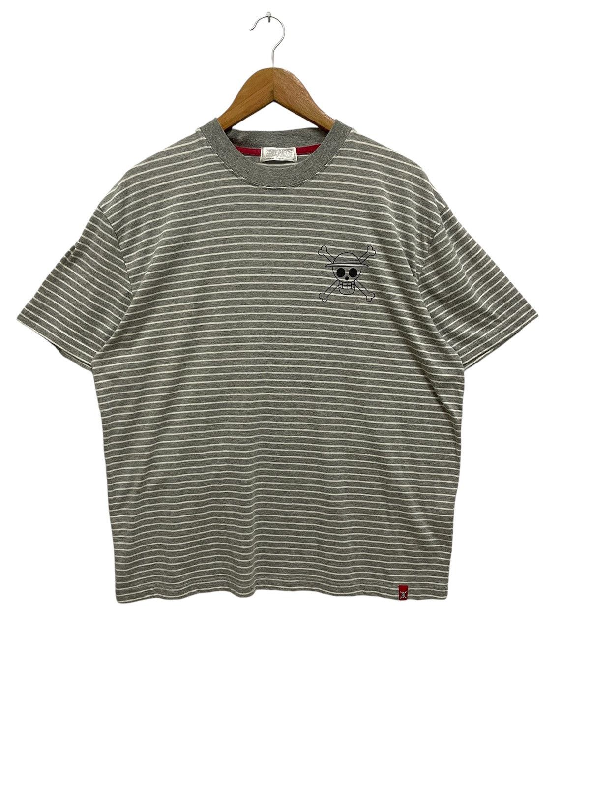 Anime × One Piece One Piece Striped T-shirt Grey White Size US L / EU 52-54 / 3 - 1 Thumbnail
