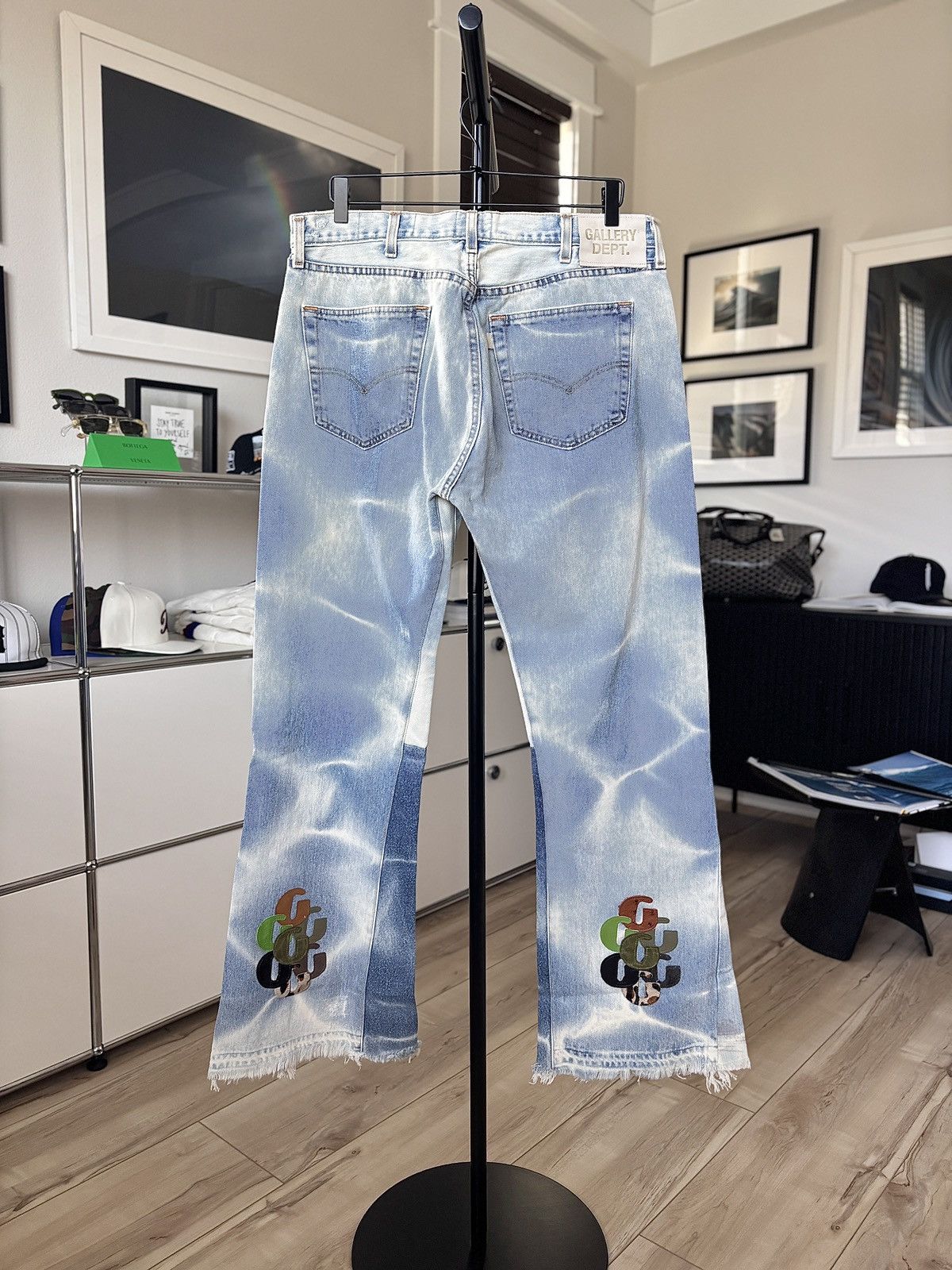 Gallery Dept. GALLERY DEPT | 37 | LEVI G PATCH LEATHER DENIM JEANS Size US 37 - 2 Thumbnail