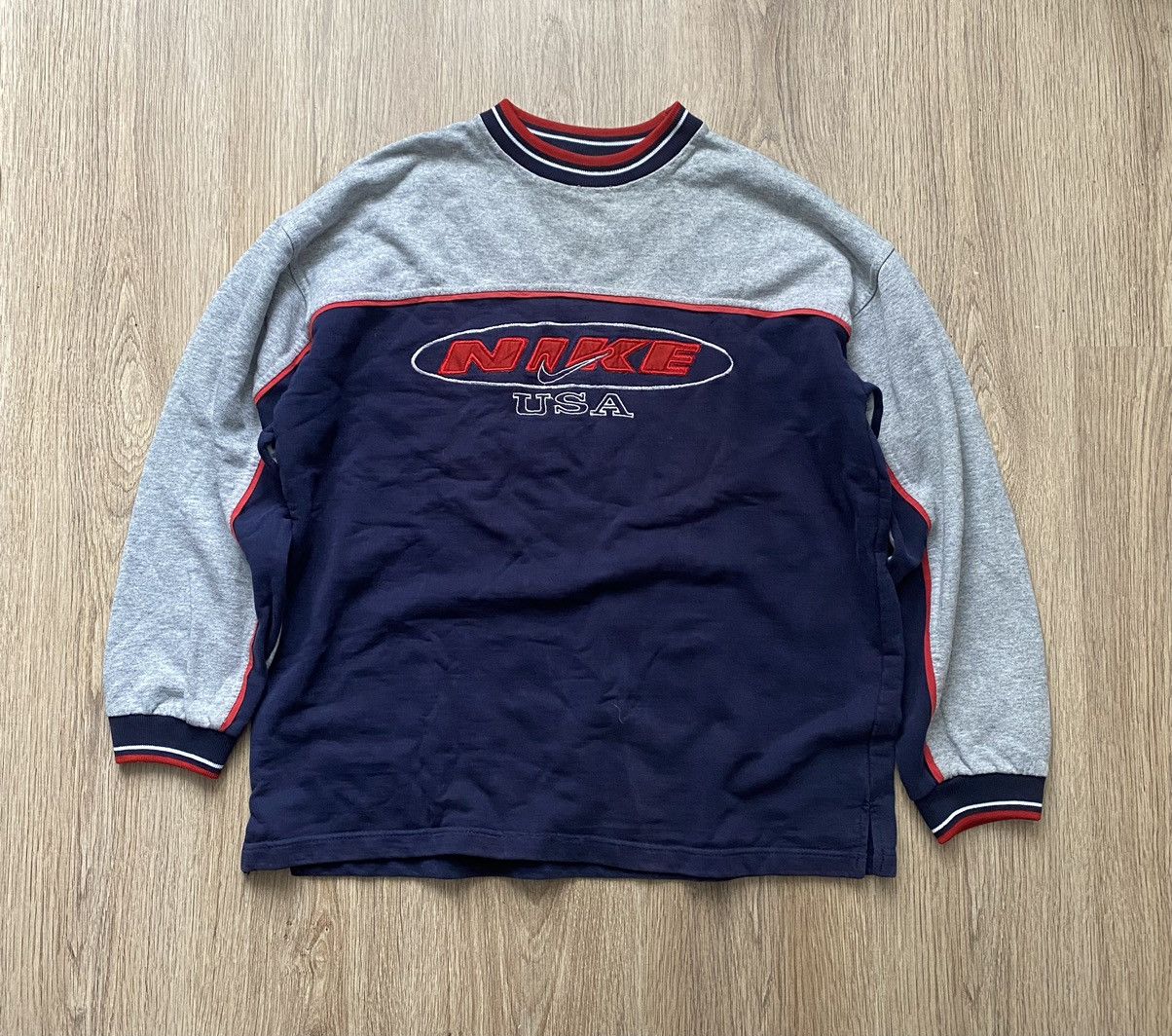 Vintage Nike Spellout crewneck Center Big logo sweatshir USA