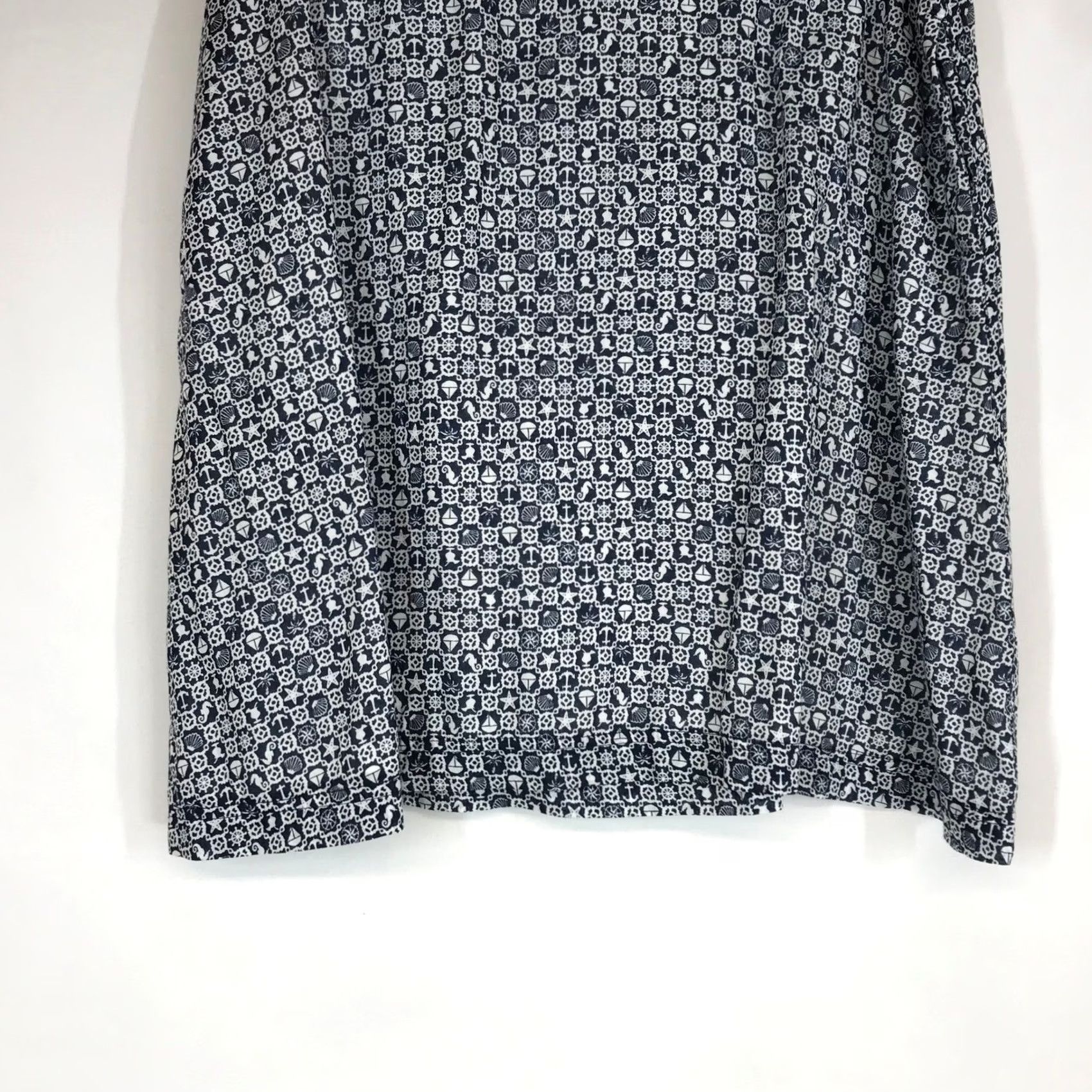 Nautica Columbia PFG Skirt Women Midi Navy White Nautical Sailboats Anchors Seashells Chiffon Skater Size 32" / US 10 / IT 46 - 3 Thumbnail