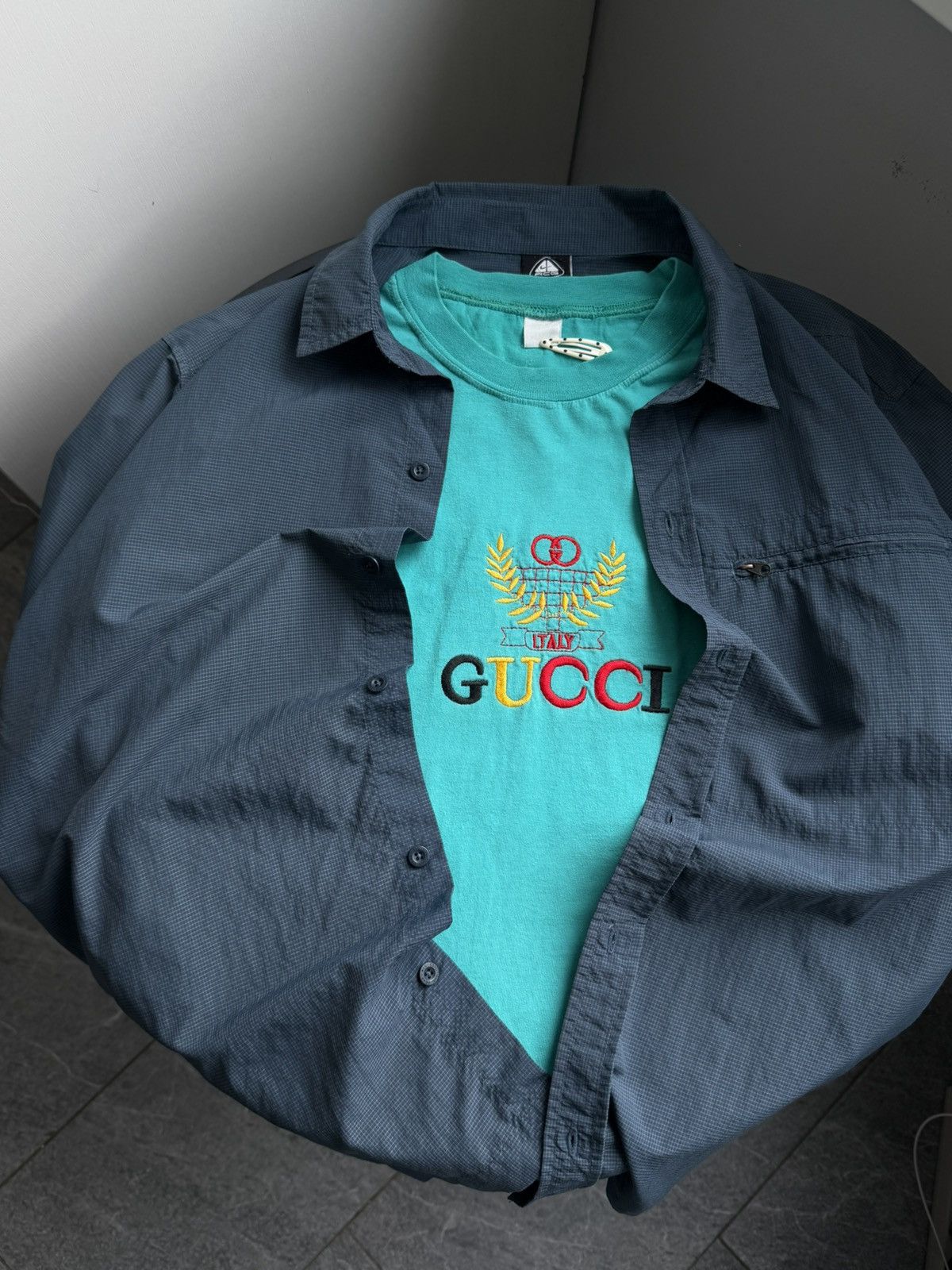 Vintage Vintage tee shirt gucci bootleg 90s green large Size US L / EU 52-54 / 3 - 6 Thumbnail
