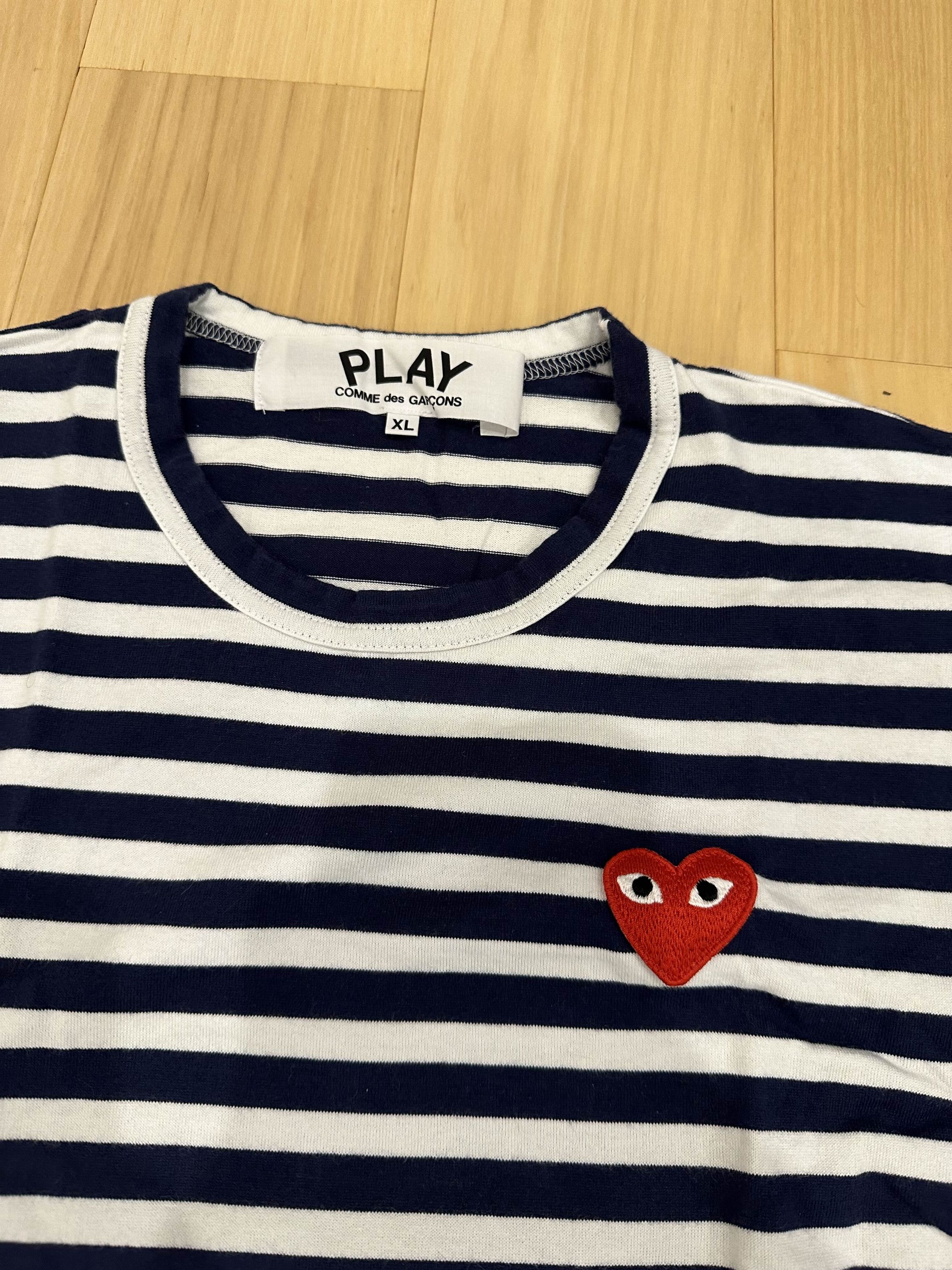 CDG by Comme des Garcons CDG Play Heart Stripped long sleeve Size US XL / EU 56 / 4 - 1 Thumbnail