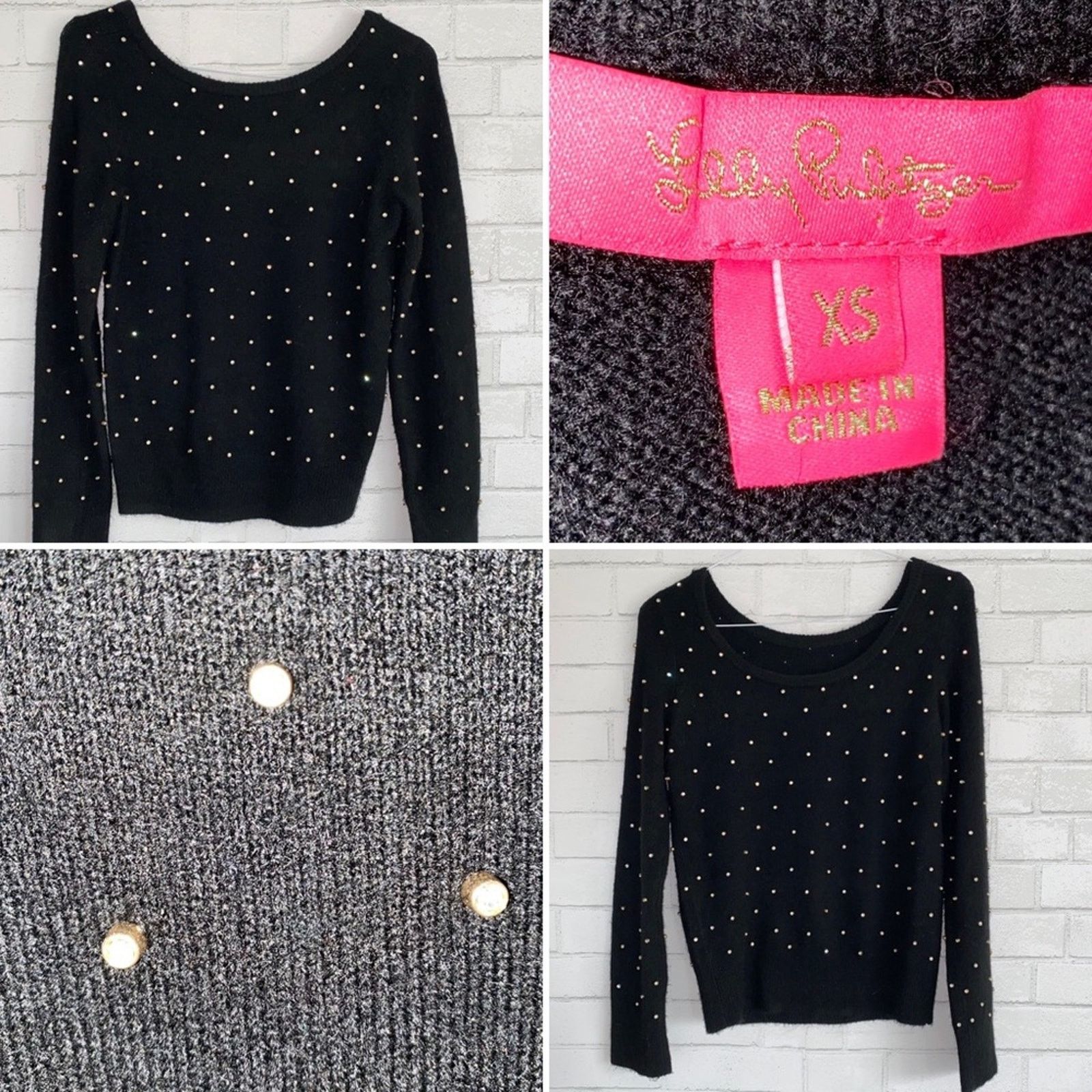 Lilly Pulitzer Lilly Pulitzer $168 Laveta Rhinestone Sweater XS EUC Size XS / US 0-2 / IT 36-38 - 2 Thumbnail