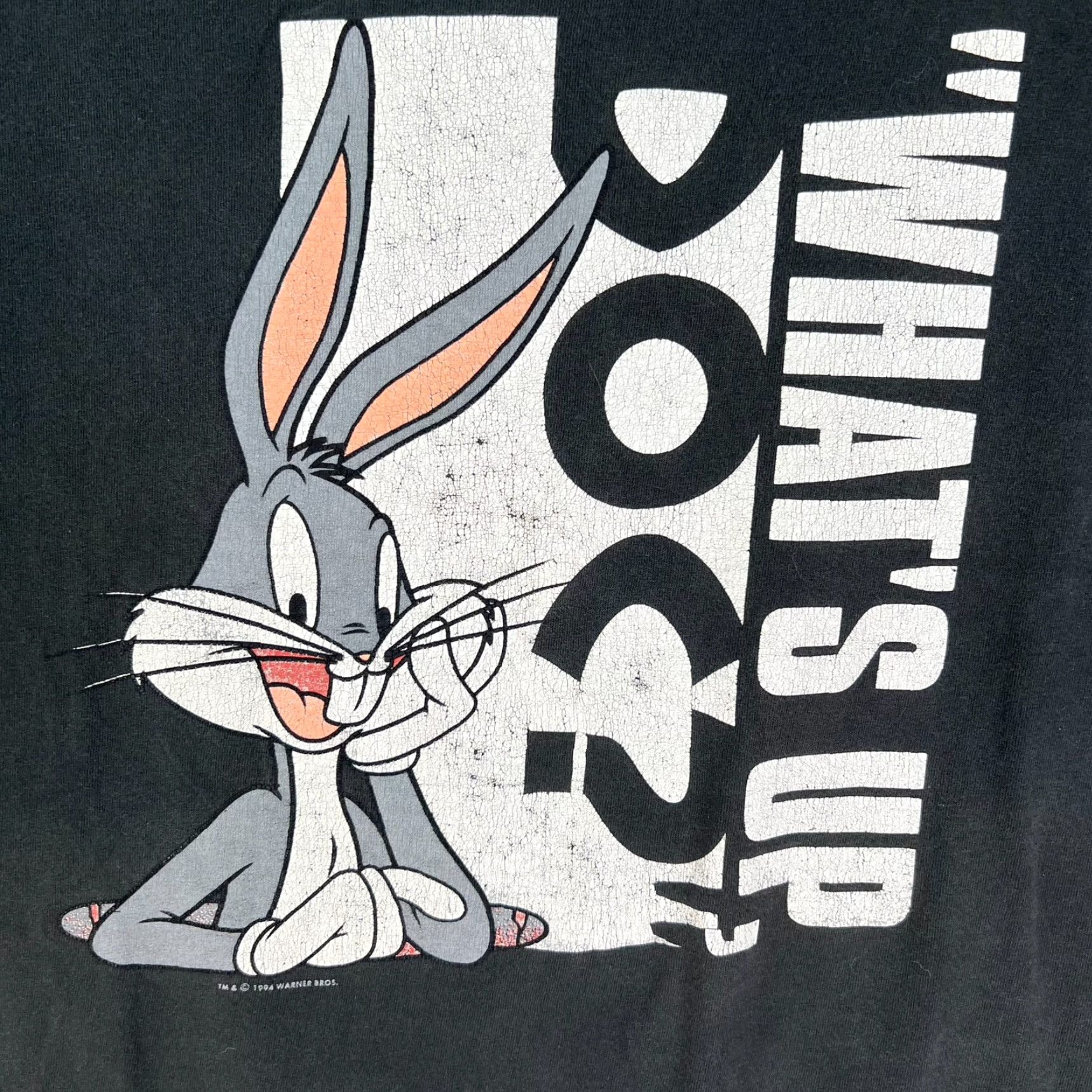 Vintage VINTAGE Bugs Bunny T-Shirt - 1994 What's Up Doc - Mens 3XL Black Graphic Tee - Warner Bros - Classic Cartoon Size US XXL / EU 58 / 5 - 2 Thumbnail