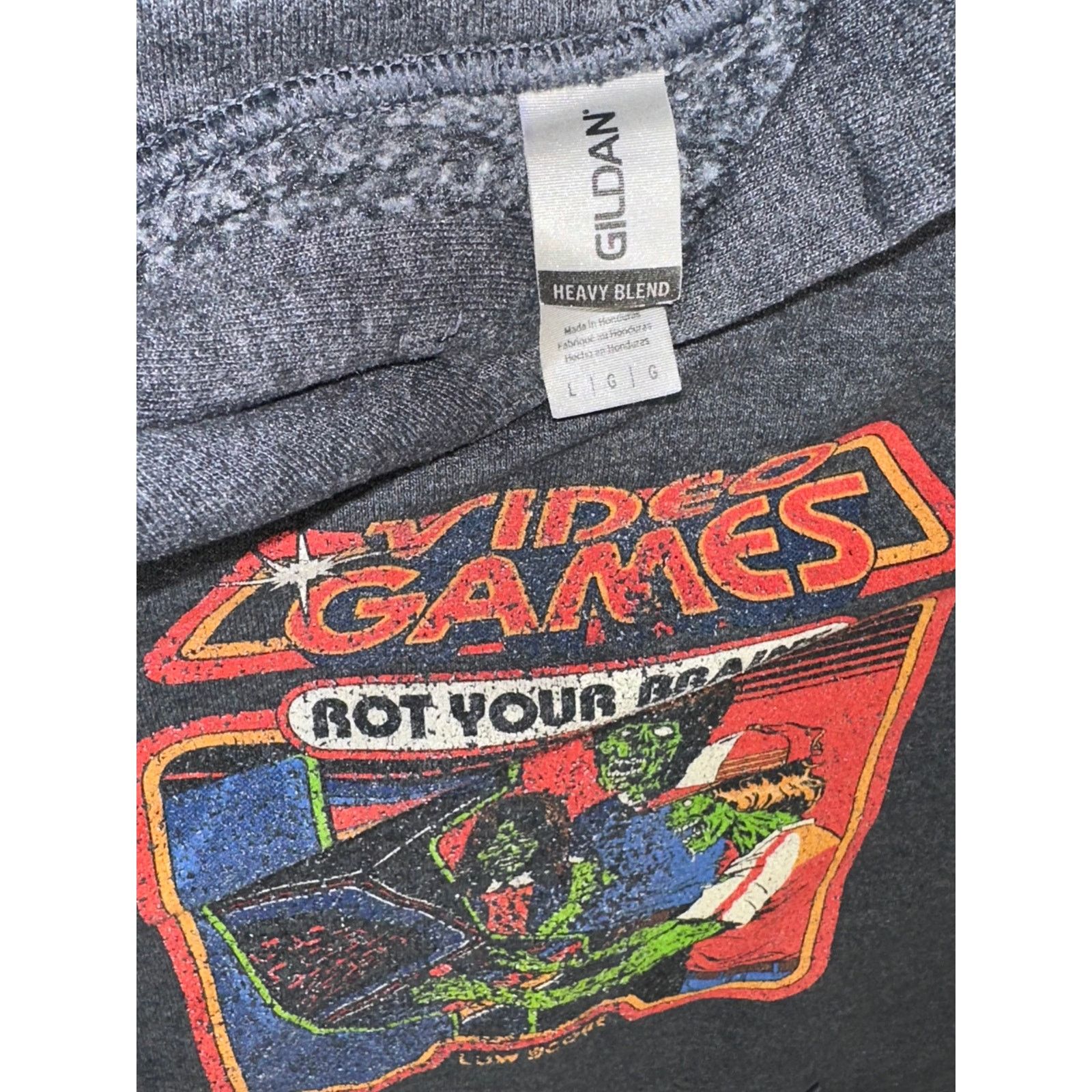 Gildan Video Games Rot Your Brain Dark Gray hoodie Size L Size US L / EU 52-54 / 3 - 5 Thumbnail