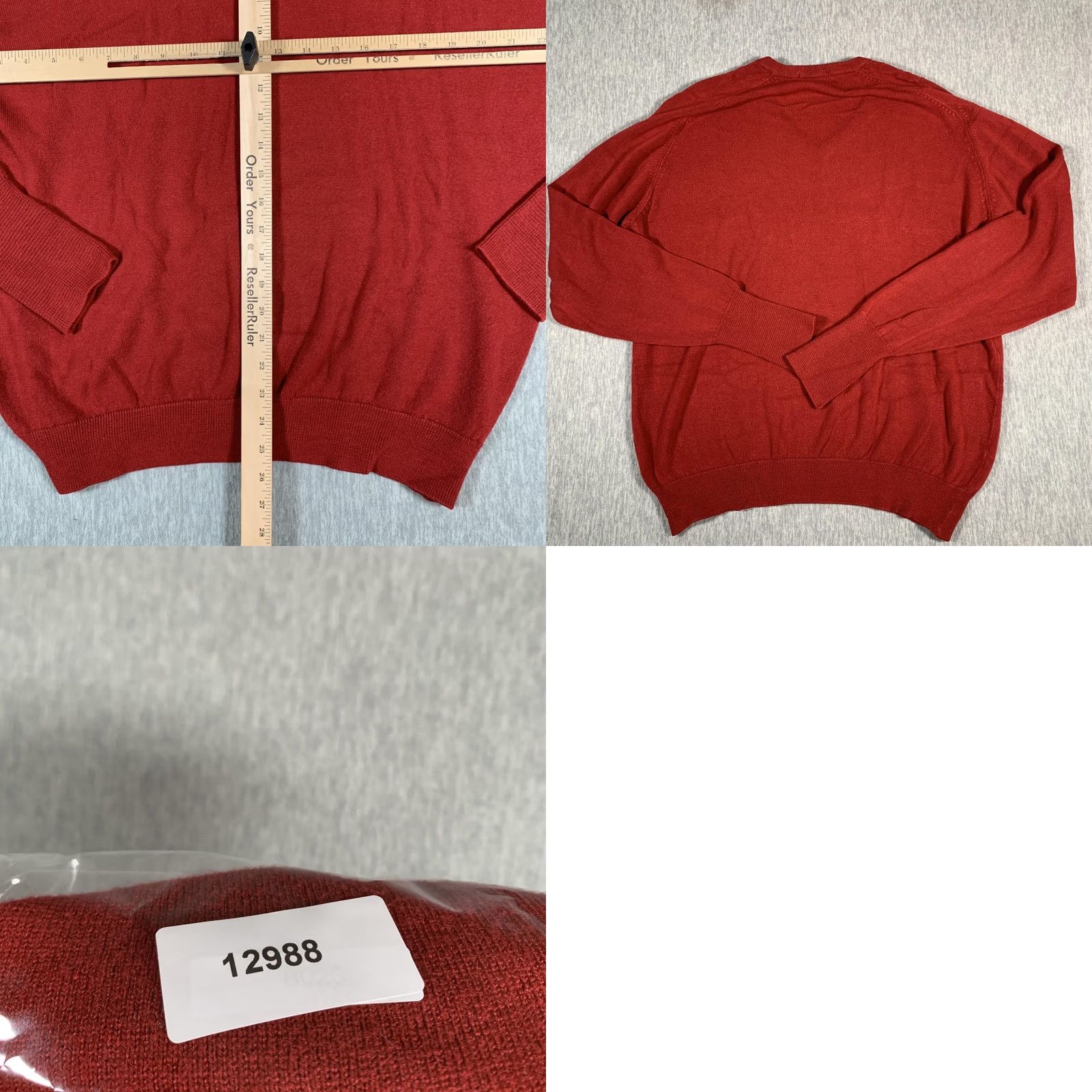 Vintage Dache Sweater Mens XL Red V-Neck Acrylic Knit Pullover Lightweight Long Sleeve Size US XL / EU 56 / 4 - 8 Thumbnail