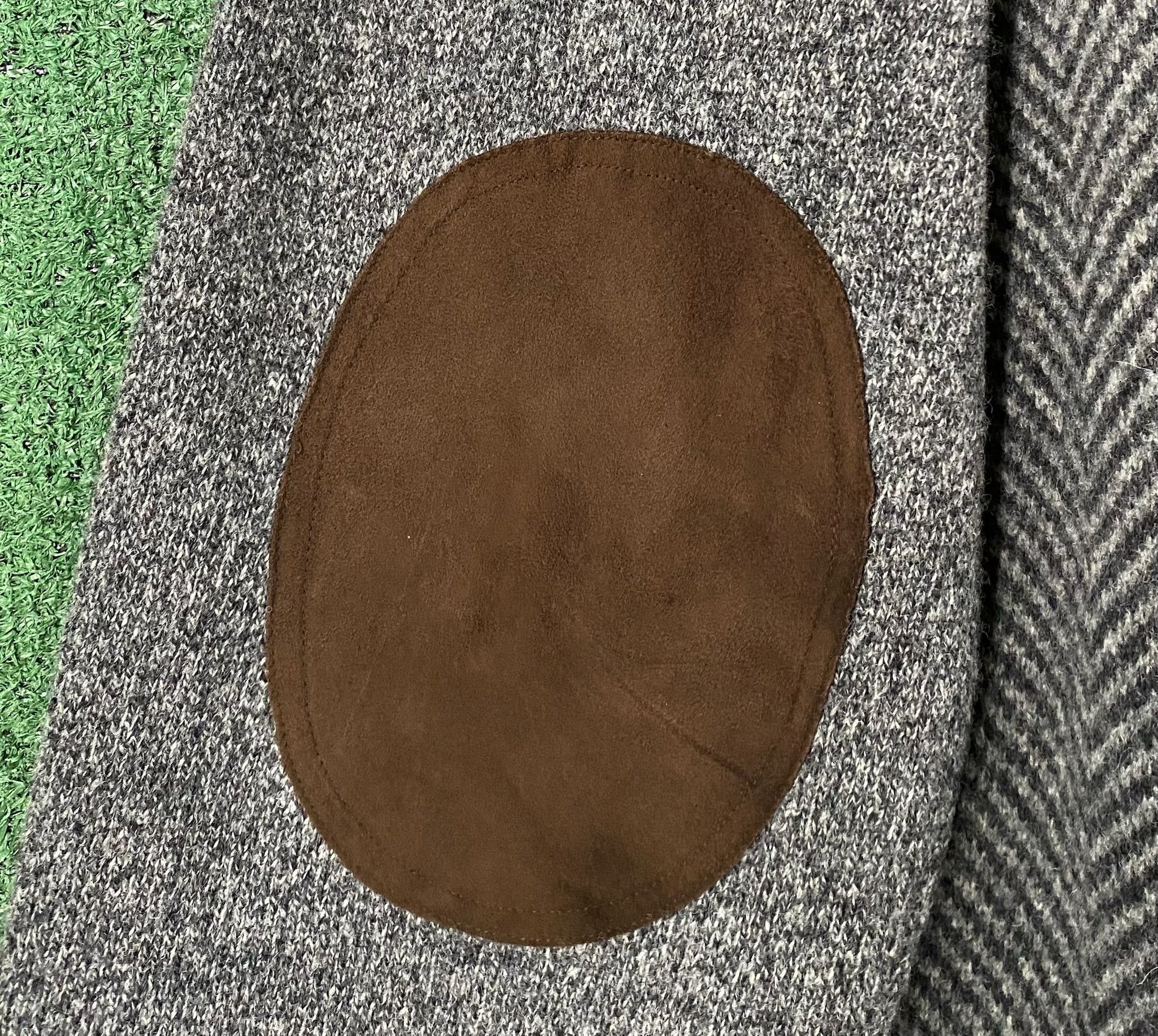Joseph Abboud 90’s Wool Grey Patterned Sweater W/ Elbow Patches 2XL Size US XXL / EU 58 / 5 - 6 Thumbnail