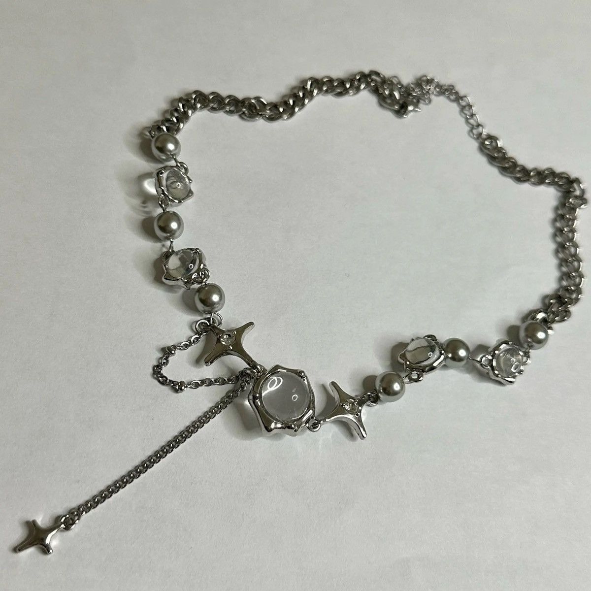 Vintage Electro Chain Crystal Stone Shiny Abstract Star Pop Choker Size ONE SIZE - 3 Thumbnail