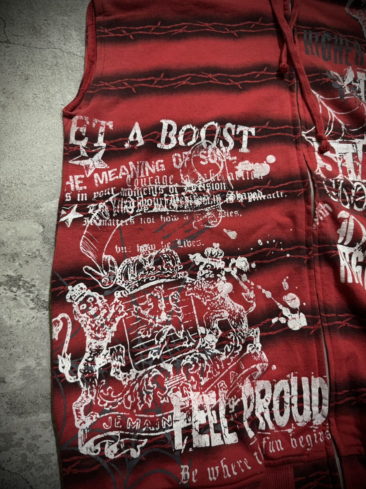 If Six Was Nine Y2K SKULL FLAG IFSIXWASNINE STYLE VEST HOODED Size US L / EU 52-54 / 3 - 4 Thumbnail