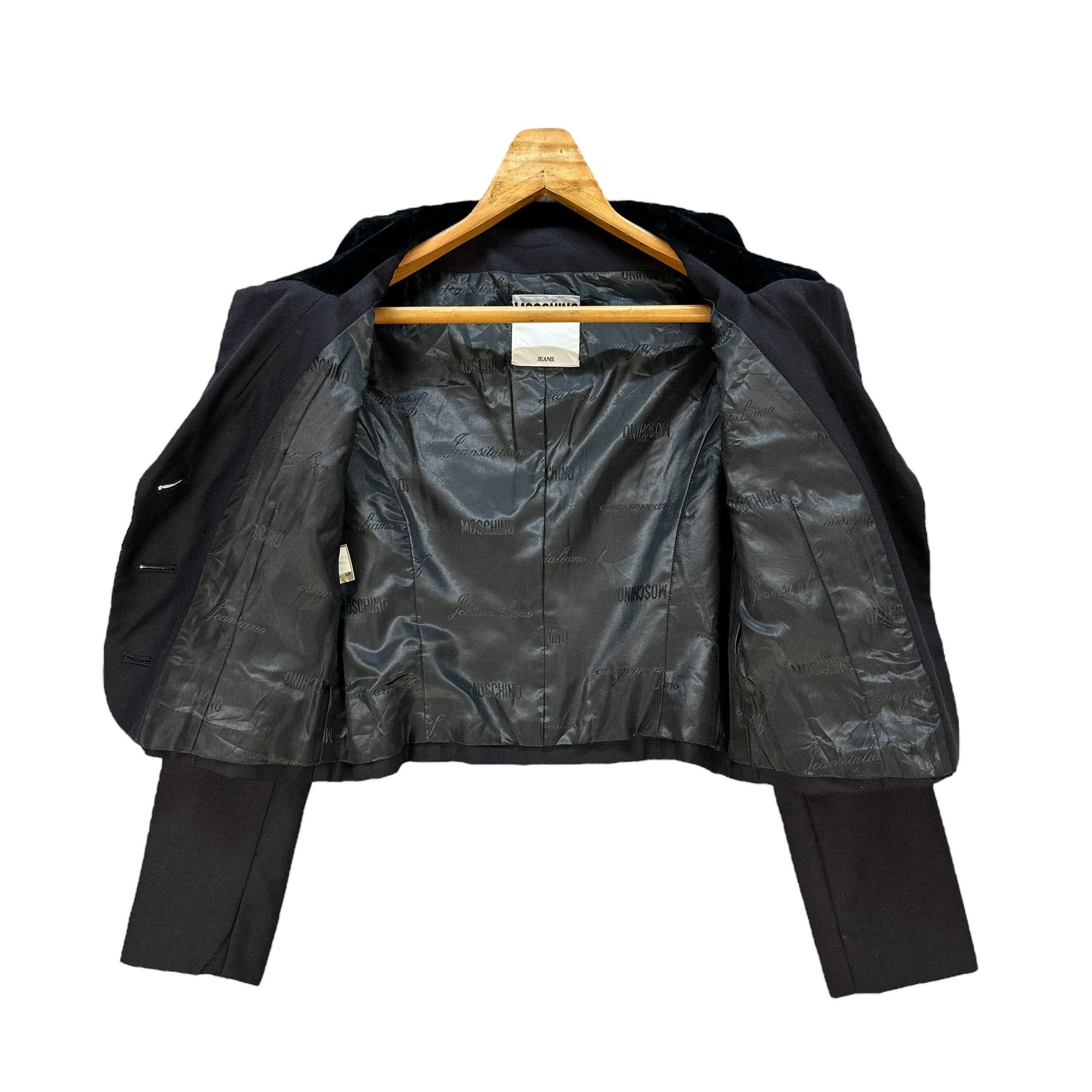 Moschino MOSCHINO Velvet Trim Formal Wool Cropped Jacket #A80-1926 Size M / US 6-8 / IT 42-44 - 7 Thumbnail