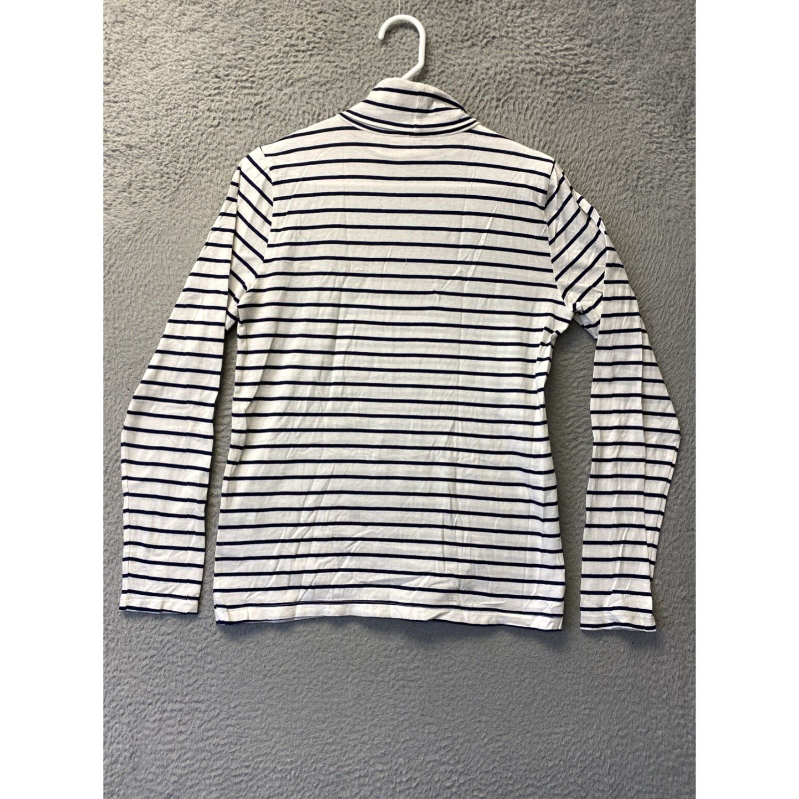 Vintage VINTAGE J Crew Women's Shirt Long Sleeve Turtleneck Knit Cotton Size M Beige Black Stripes Size M / US 6-8 / IT 42-44 - 8 Thumbnail