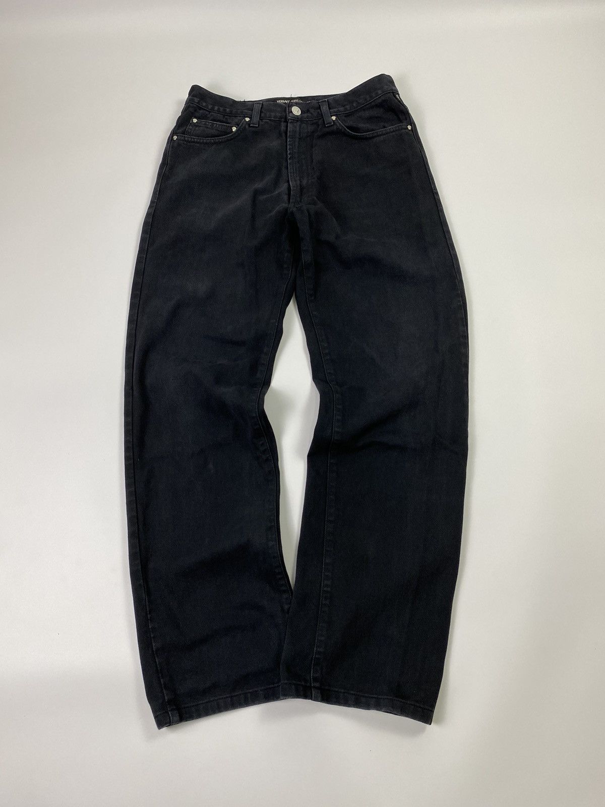 Vintage versace loose black jeans pant Size US 28 / EU 44 - 1 Thumbnail