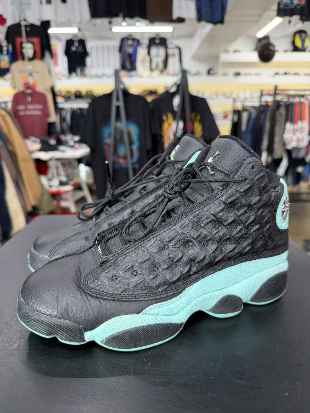 Jordan Brand Air Jordan 13 Black Island Green Size 5.5Y (2019) Size US 5.5 / EU 38 - 1 Thumbnail