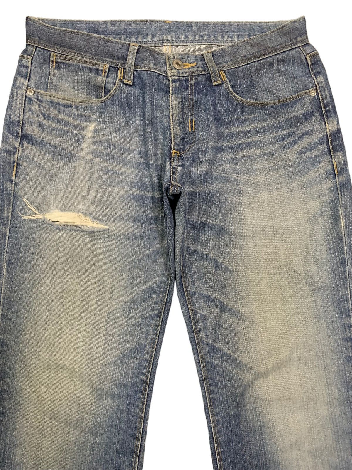 Neil Barrett Vintage Black Barret Japan Blue Wash Grunge Distressed Jeans Size US 31 - 3 Thumbnail