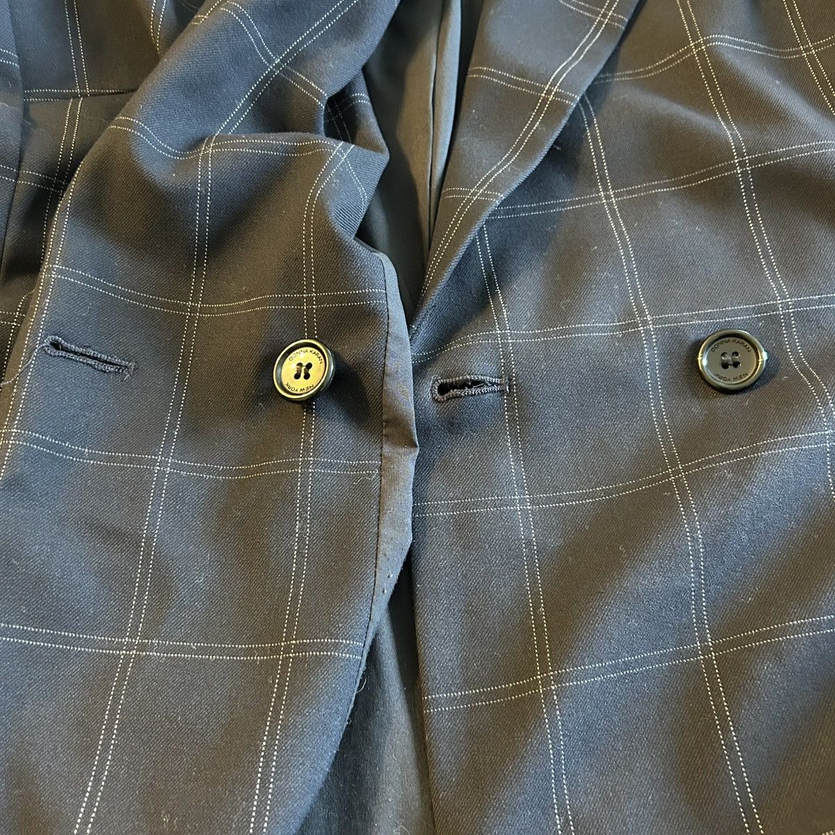 Donna Karan Donna Karan navy plaid long blazer/jacket size 14 Size XL / US 12-14 / IT 48-50 - 5 Thumbnail