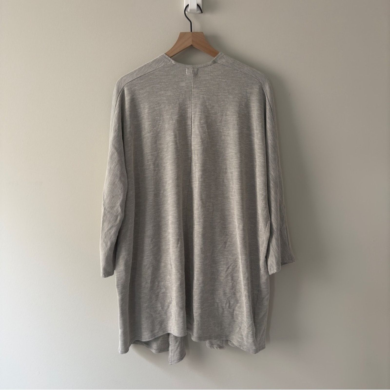 DONNI. Revolve Donni Gray Open Front Cardigan Sweater tunic pockets Size ONE SIZE - 2 Thumbnail