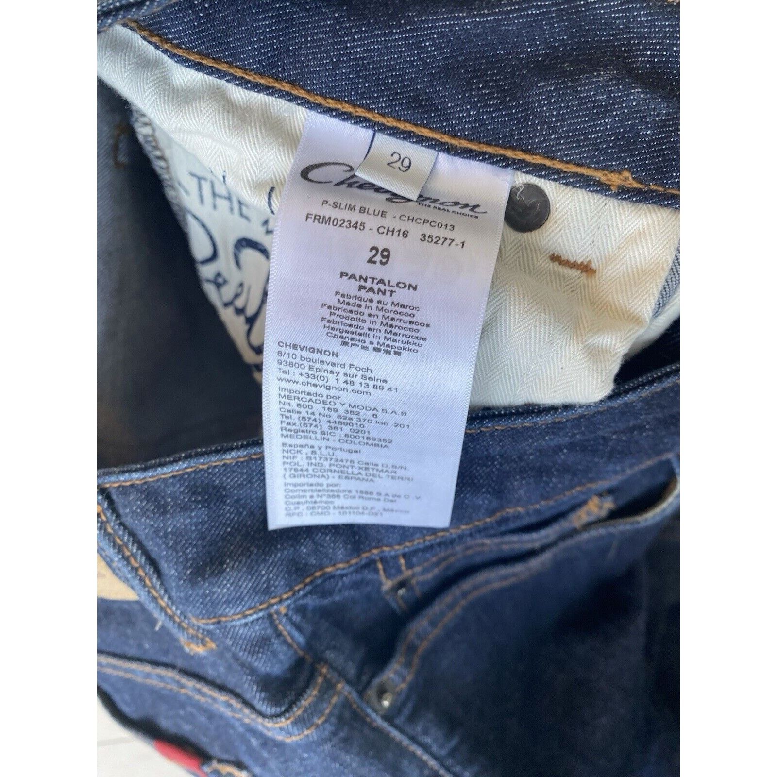 Chevignon Sanforized Chevignon Conquest 12.5 OZ denim Pants Sz 29 Size 29" - 5 Thumbnail