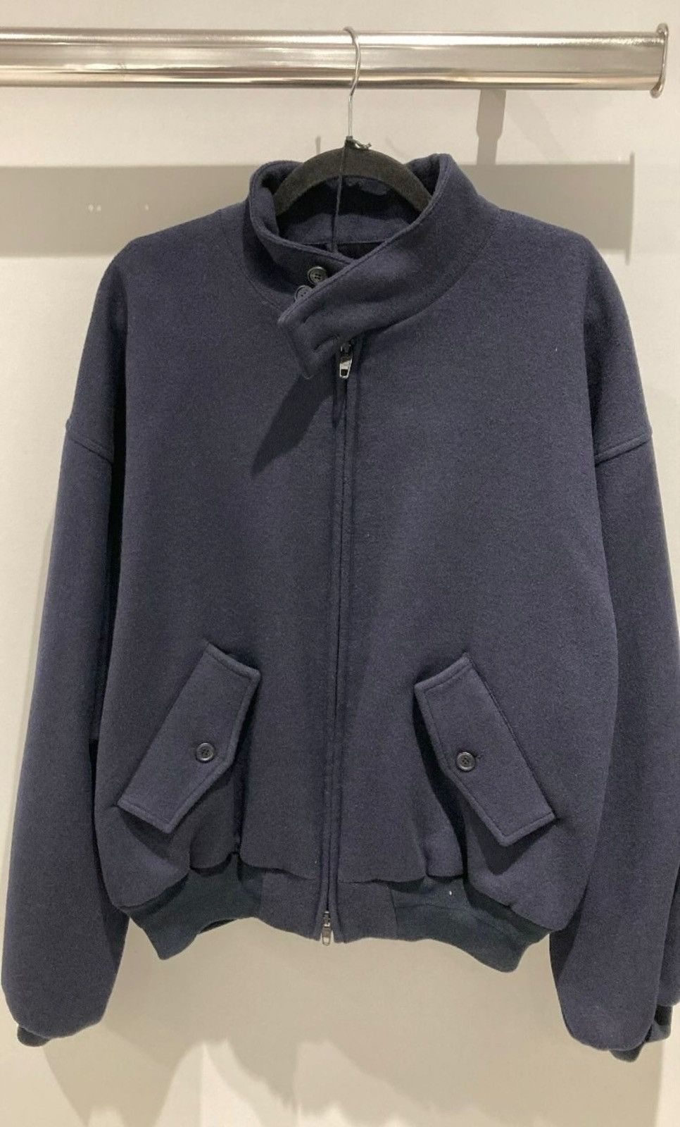 Balenciaga 🔥Wool Cashmere Harrington Style Jacket in dark navy Size US S / EU 44-46 / 1 - 1 Thumbnail