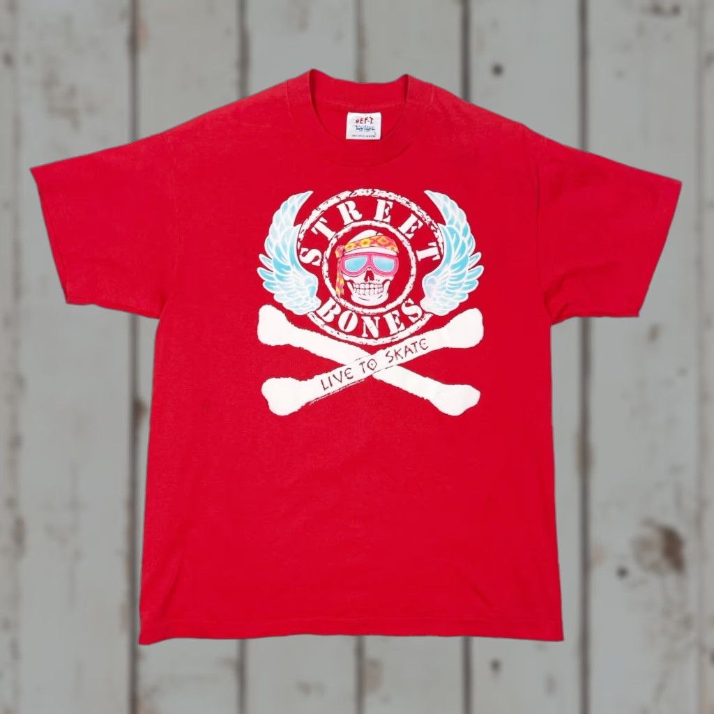 TEE JAYS VINTAGE Powell Peralta Tee Jays T-Shirt Red Skull 80s USA Mens M Small Details: Solid Breathable Cotton-Polyester Skateboarding Street Bones Size US M / EU 48-50 / 2 - 1 Thumbnail