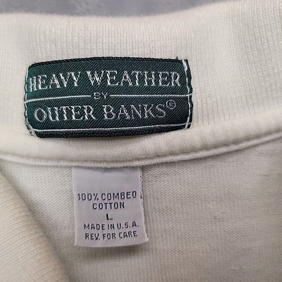 Vintage VTG Rugby Shirt Men L Blue White Stripe Campbell Crest Heavy Weather Made in USA Size US L / EU 52-54 / 3 - 5 Thumbnail