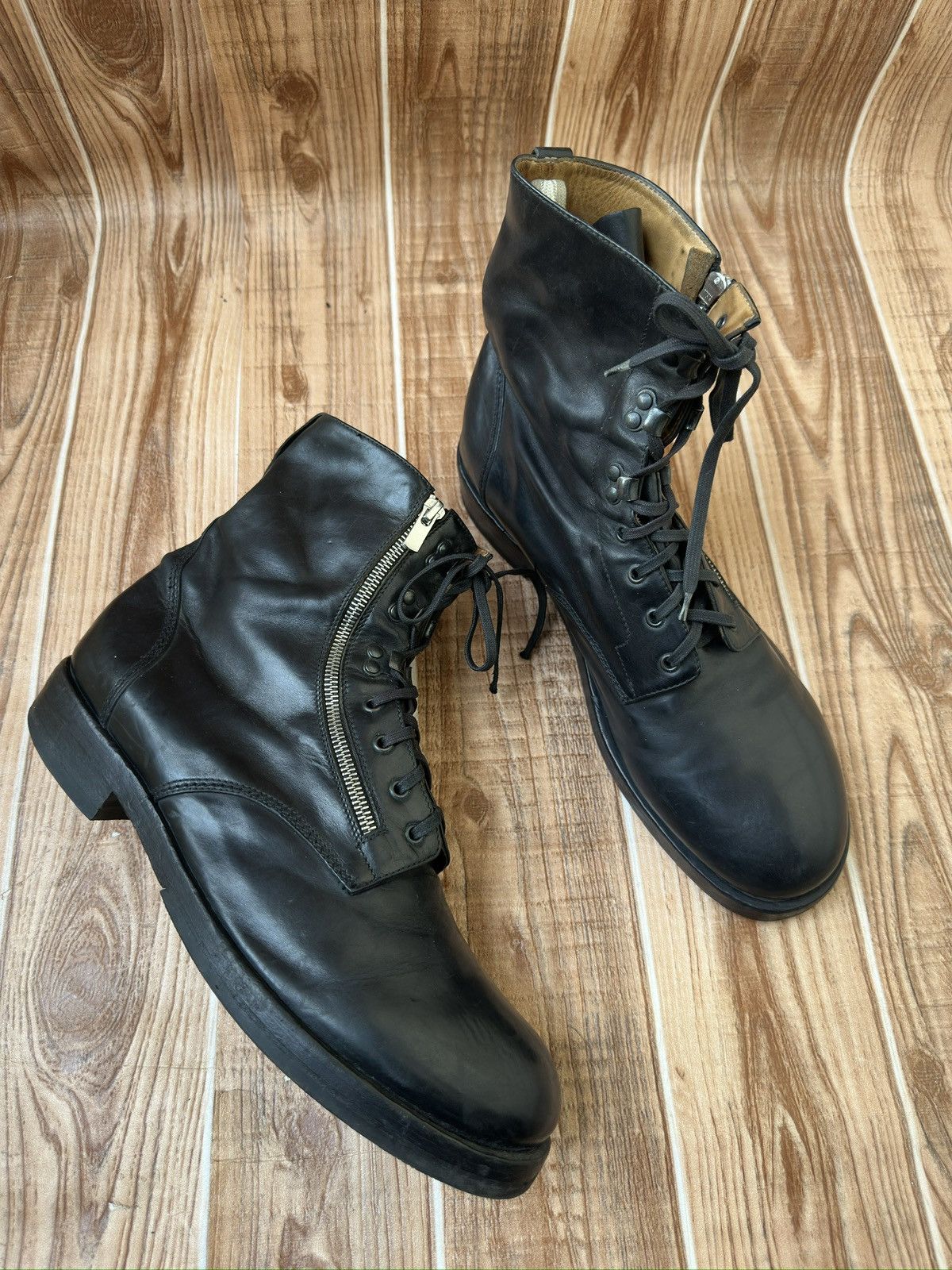 Barneys New York × Officine Creative Officine Creative x Barneys New York Black ZipUp Combat Boot Size US 11 / EU 44 - 16 Thumbnail