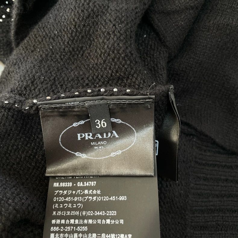 Prada Prada Black beaded knitted cardigan coat Size XS / US 0-2 / IT 36-38 - 6 Thumbnail