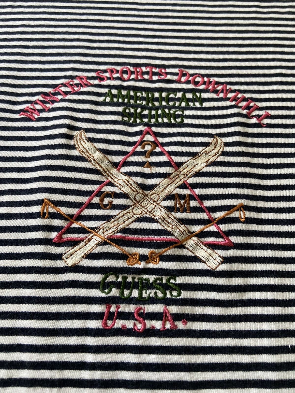 Georges Marciano Vintage Guess By Georges Marciano Striped T Shirt Size US L / EU 52-54 / 3 - 6 Thumbnail