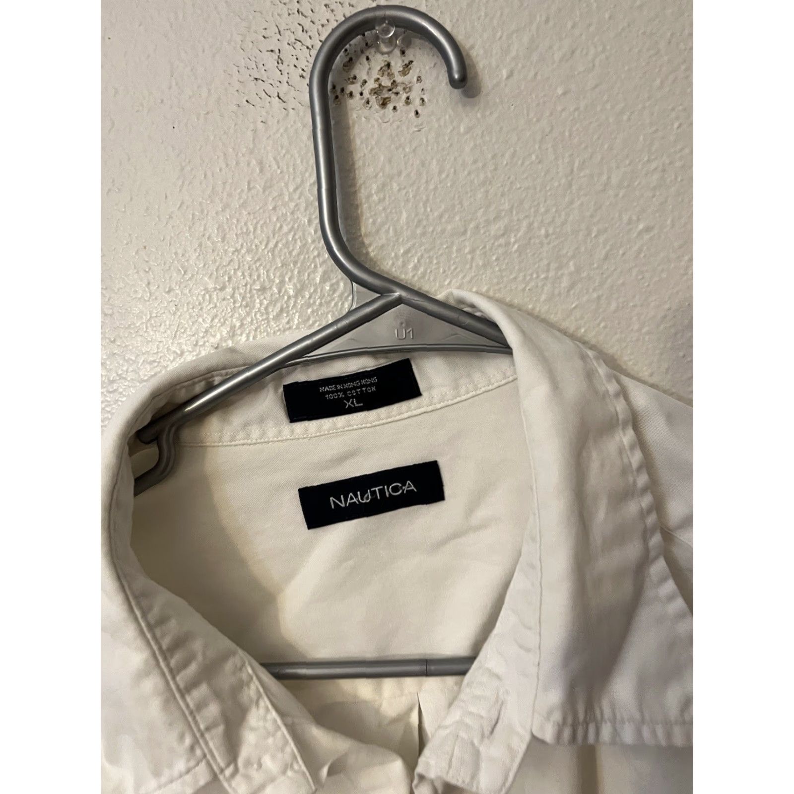 Nautica Nautica Shirt XL White Cotton Button-Up Collared Mens Regular Size US XL / EU 56 / 4 - 3 Thumbnail