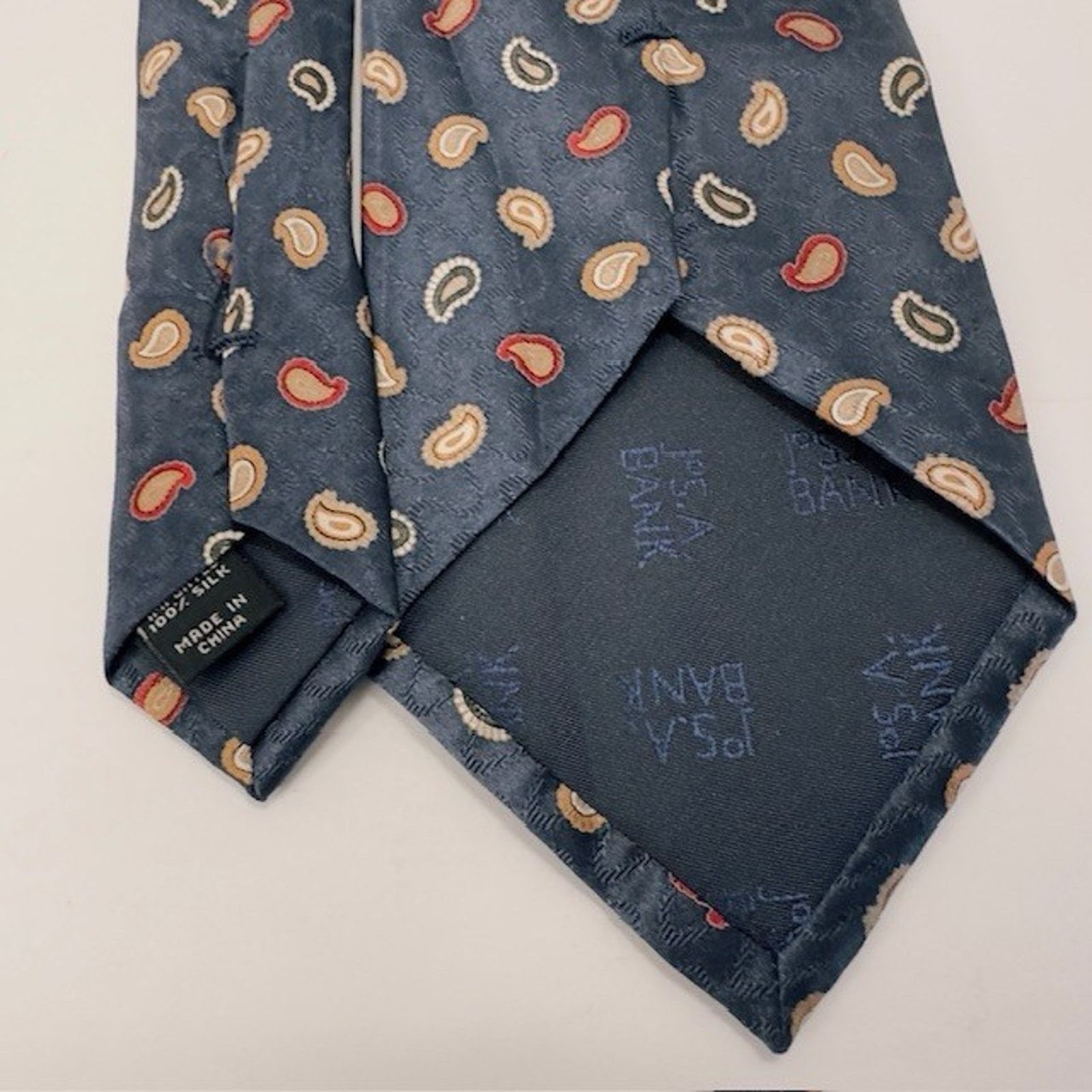 Jos. A. Bank JOS. A. BANK Executive Silk 60 1/2 x 3 1/2" tie Paisley NAVY Size ONE SIZE - 3 Thumbnail