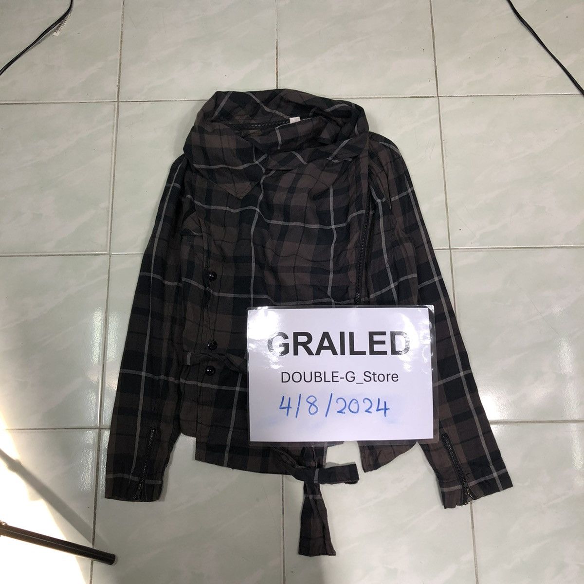 Diesel 📌CROPPED BIKER JACKET DIESEL TARTAN DESIGN BONDAGE STYLE Size US XS / EU 42 / 0 - 3 Thumbnail