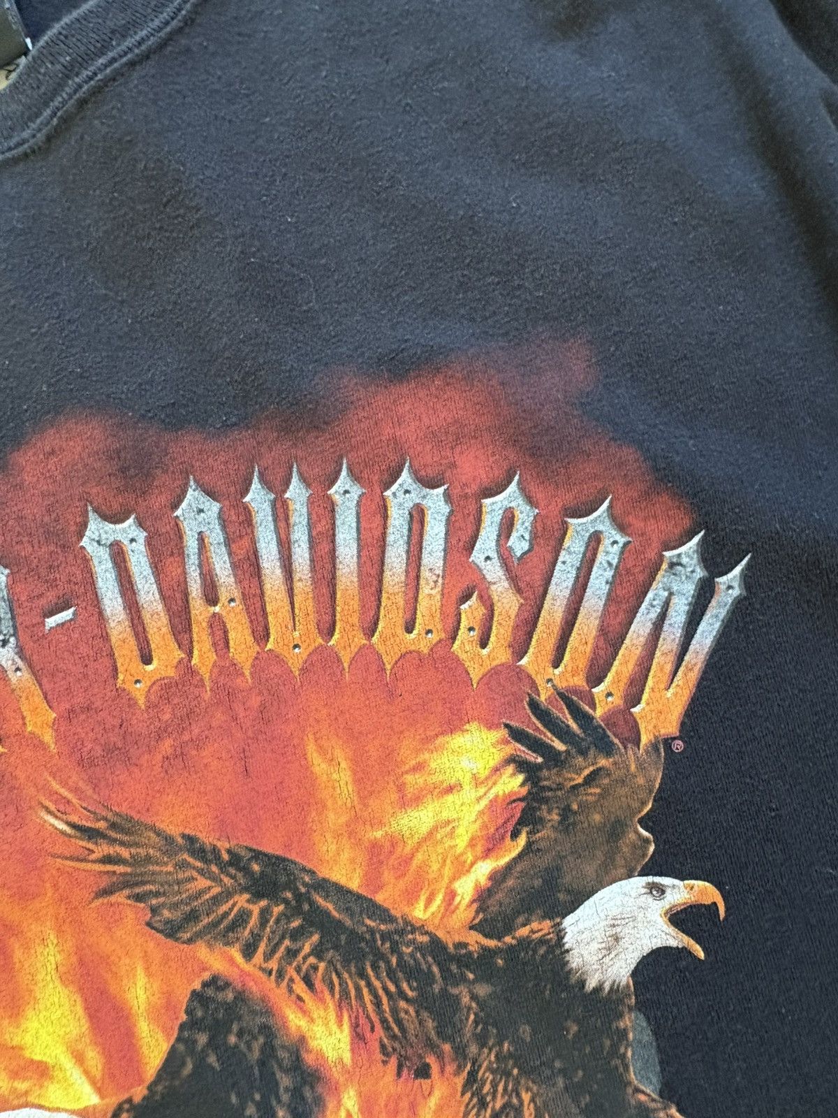 Harley Davidson Harley Davidson Vintage 90s Flaming Eagles Graphic Tee XL Size US XL / EU 56 / 4 - 8 Thumbnail