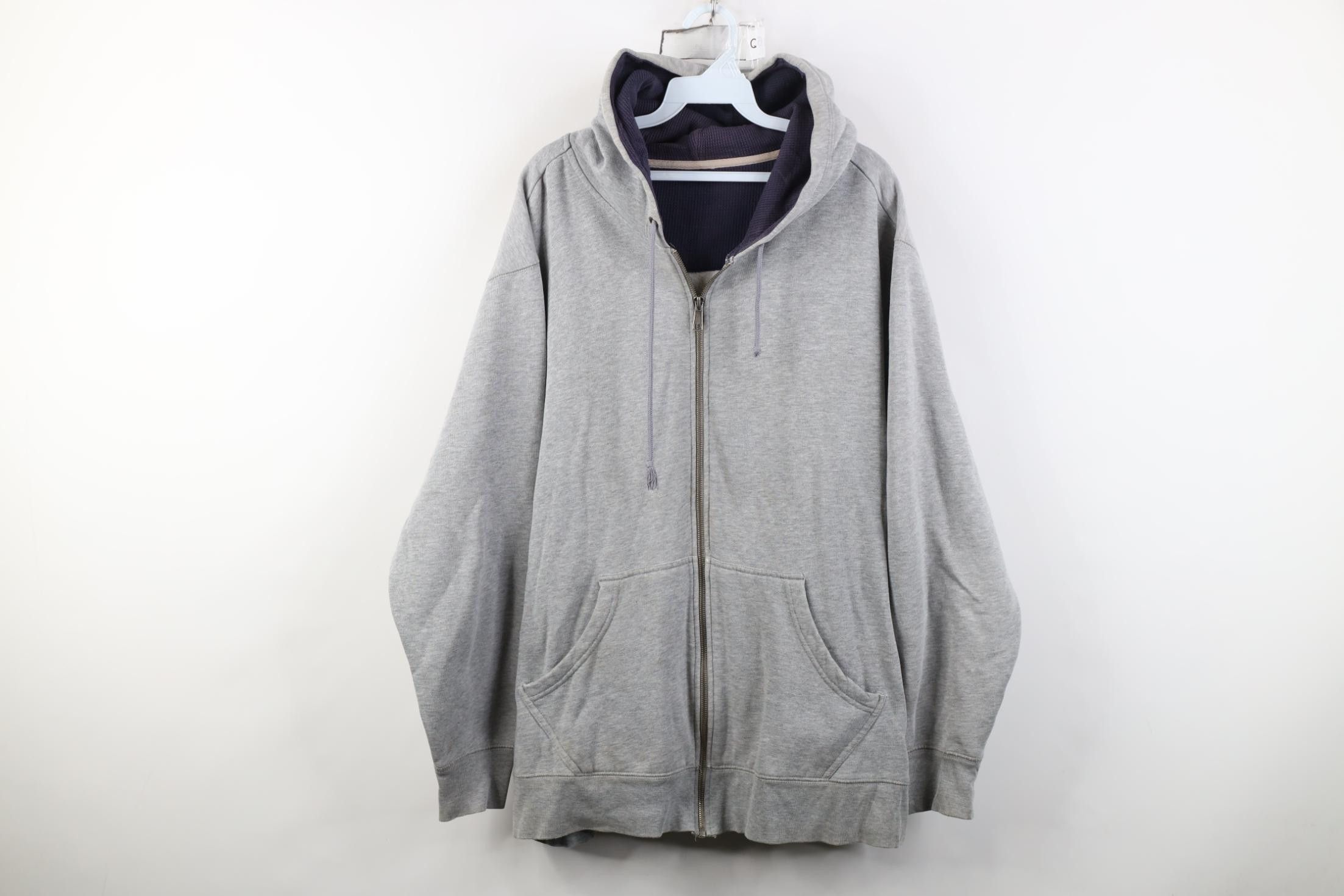 Vintage Vintage 90s Y2K Streetwear Full Zip Hoodie Sweatshirt Gray Size US XXL / EU 58 / 5 - 1 Thumbnail