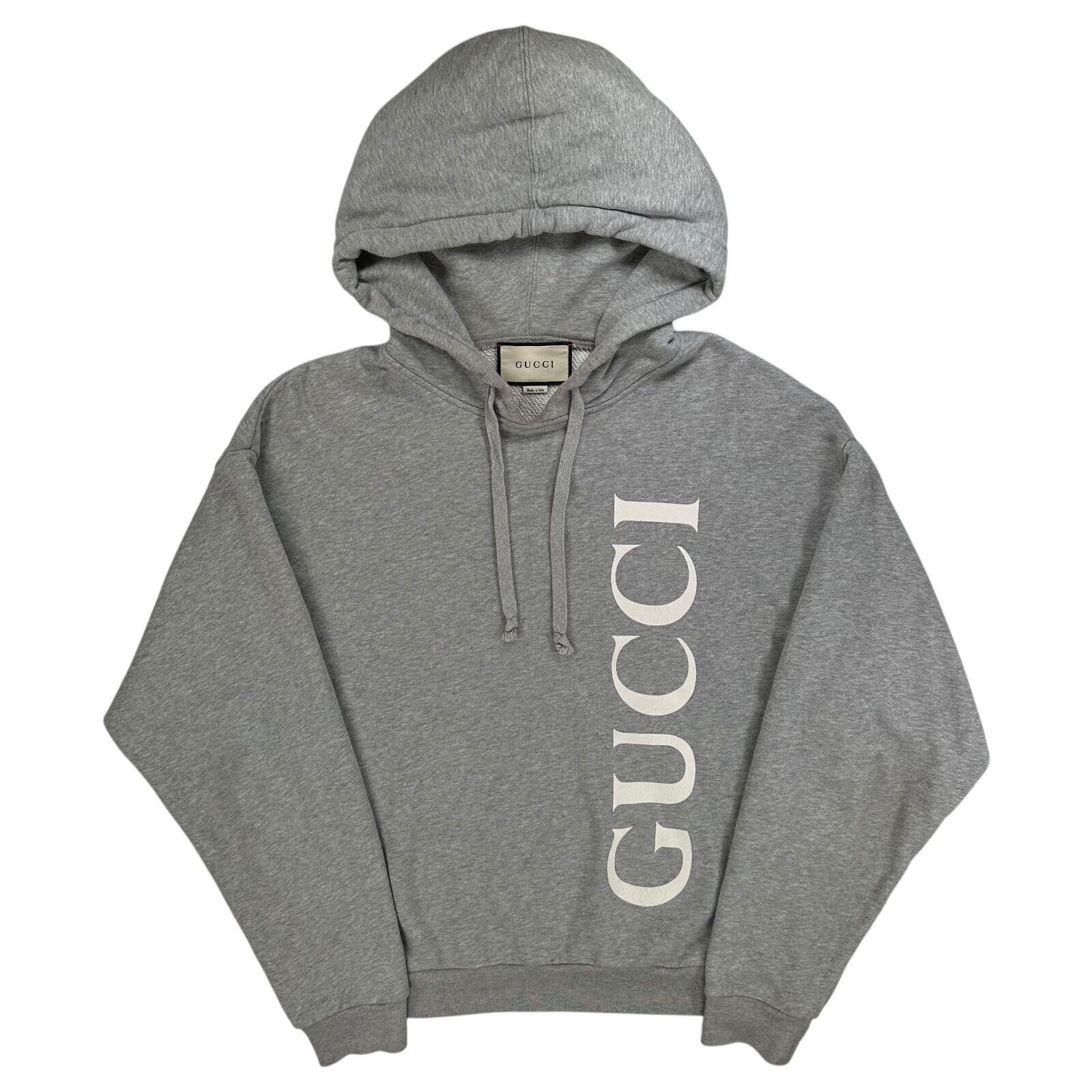 Gucci Gucci Size M Sweatshirt Grey Vertical Logo Graphic Print Size US M / EU 48-50 / 2 - 1 Thumbnail