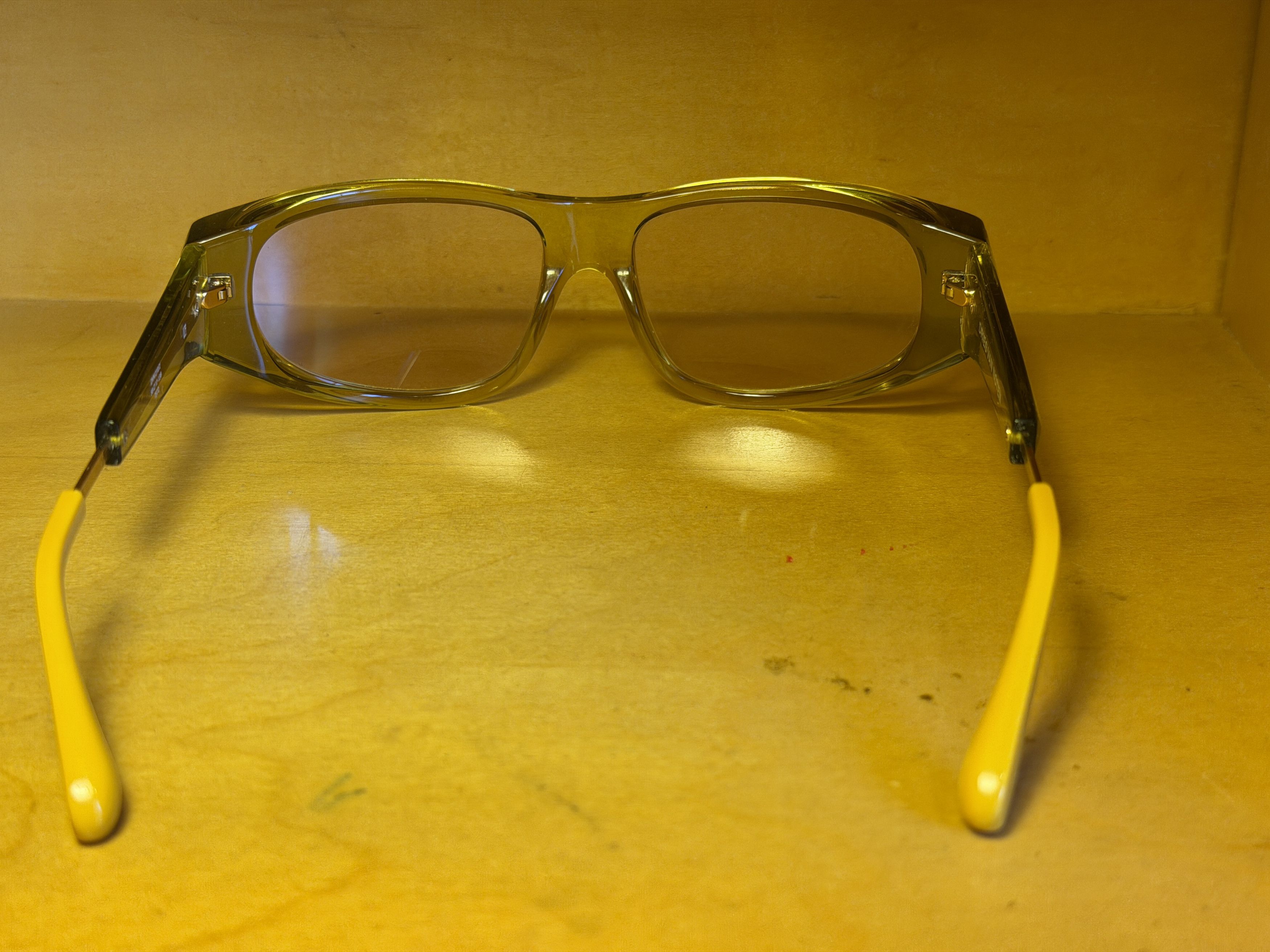 Dries Van Noten × Linda Farrow Yellow Linda Farrow Edition Rectangular Sunglasses Size ONE SIZE - 4 Thumbnail