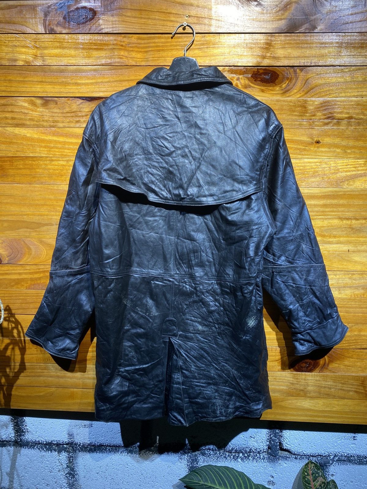 Genuine Leather Vintage Black Genuine Leather Trench Coat Long Jacket Size US S / EU 44-46 / 1 - 10 Thumbnail