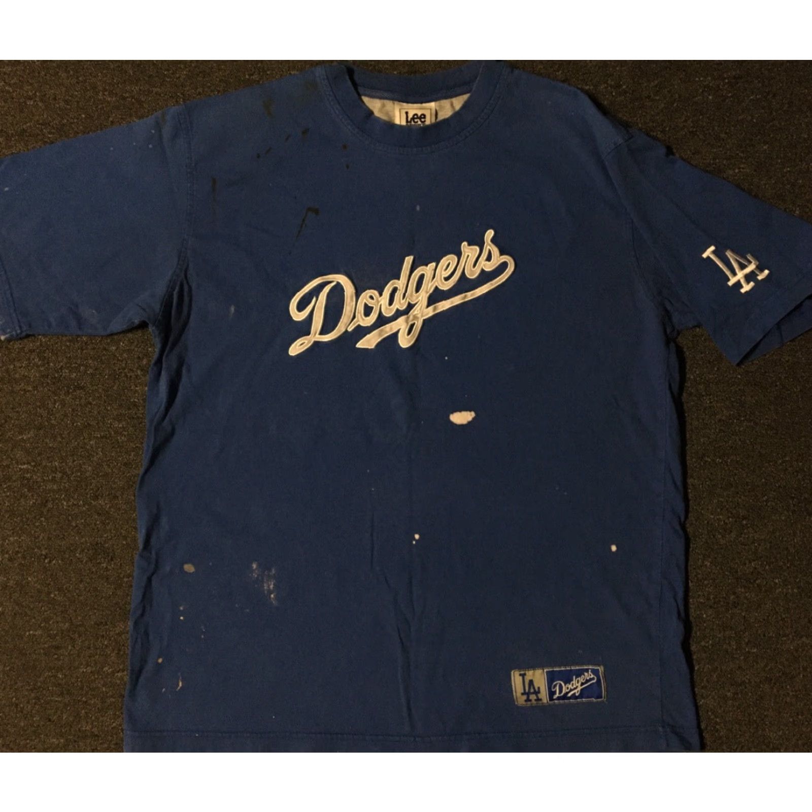 Thrasher VINTAGE LA Dodgers Shirt XL Blue Thrashed 90s Distressed Paint Size US XL / EU 56 / 4 - 2 Thumbnail
