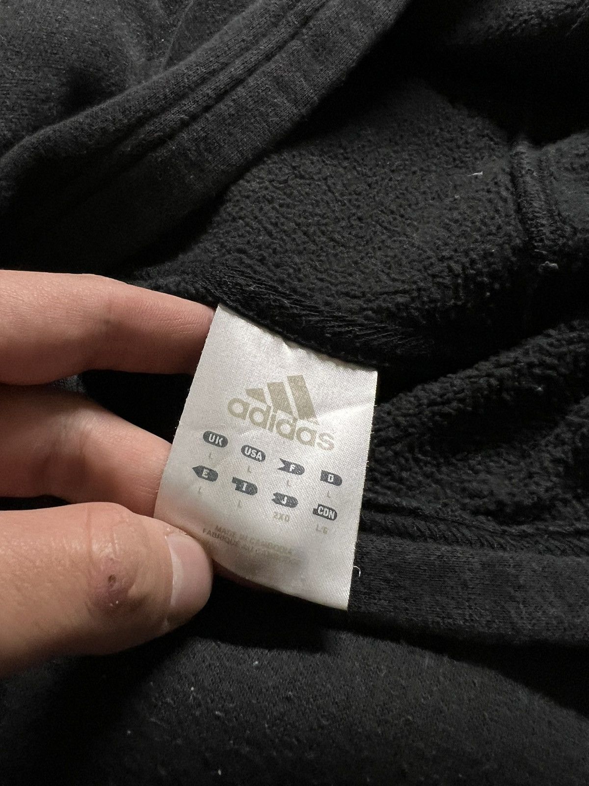 Adidas × Vintage Vintage Y2k Adidas 🖤 Spellout Big Logo Hoodie 00’s Size US L / EU 52-54 / 3 - 6 Thumbnail