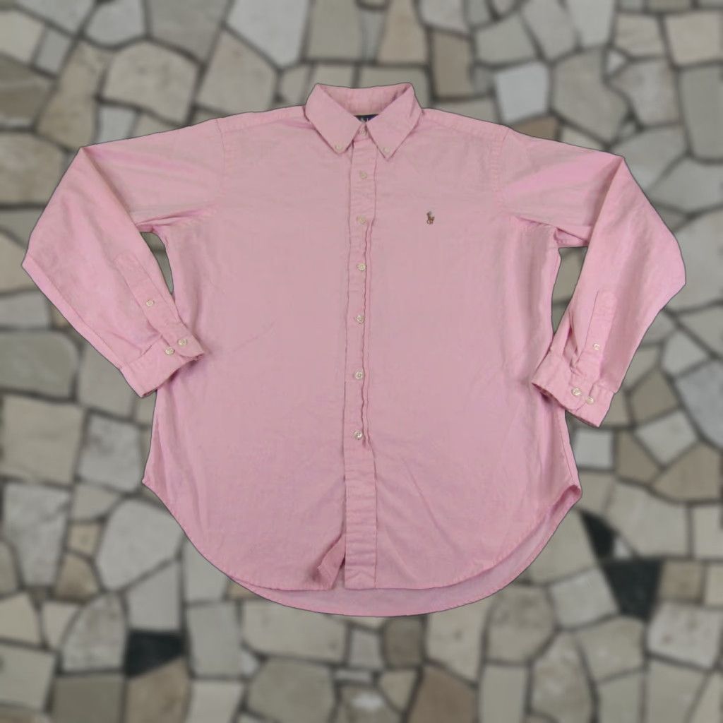 Ralph Lauren VINTAGE Ralph Lauren Button-Up Shirt Men Medium Pink Cotton Casual Formal 90s Mens Size US M / EU 48-50 / 2 - 1 Thumbnail