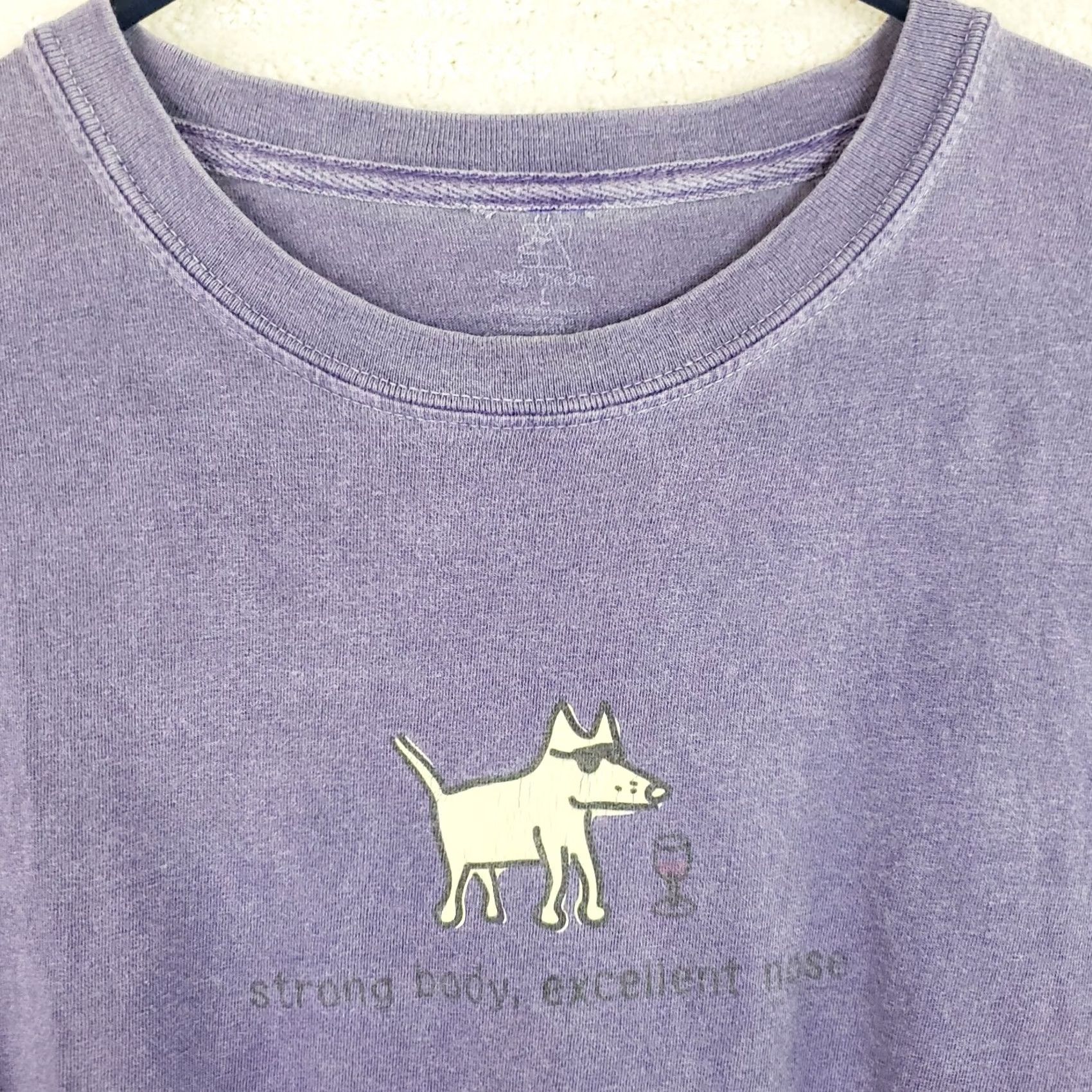 Vintage Teddy the Dog T-Shirt Unisex Classic Tee Blue Short Sleeve Crew Neck 100% Cotton XS-XL Graphic Print Cartoon Dogs Excellent Nose Wine Size US L / EU 52-54 / 3 - 4 Thumbnail
