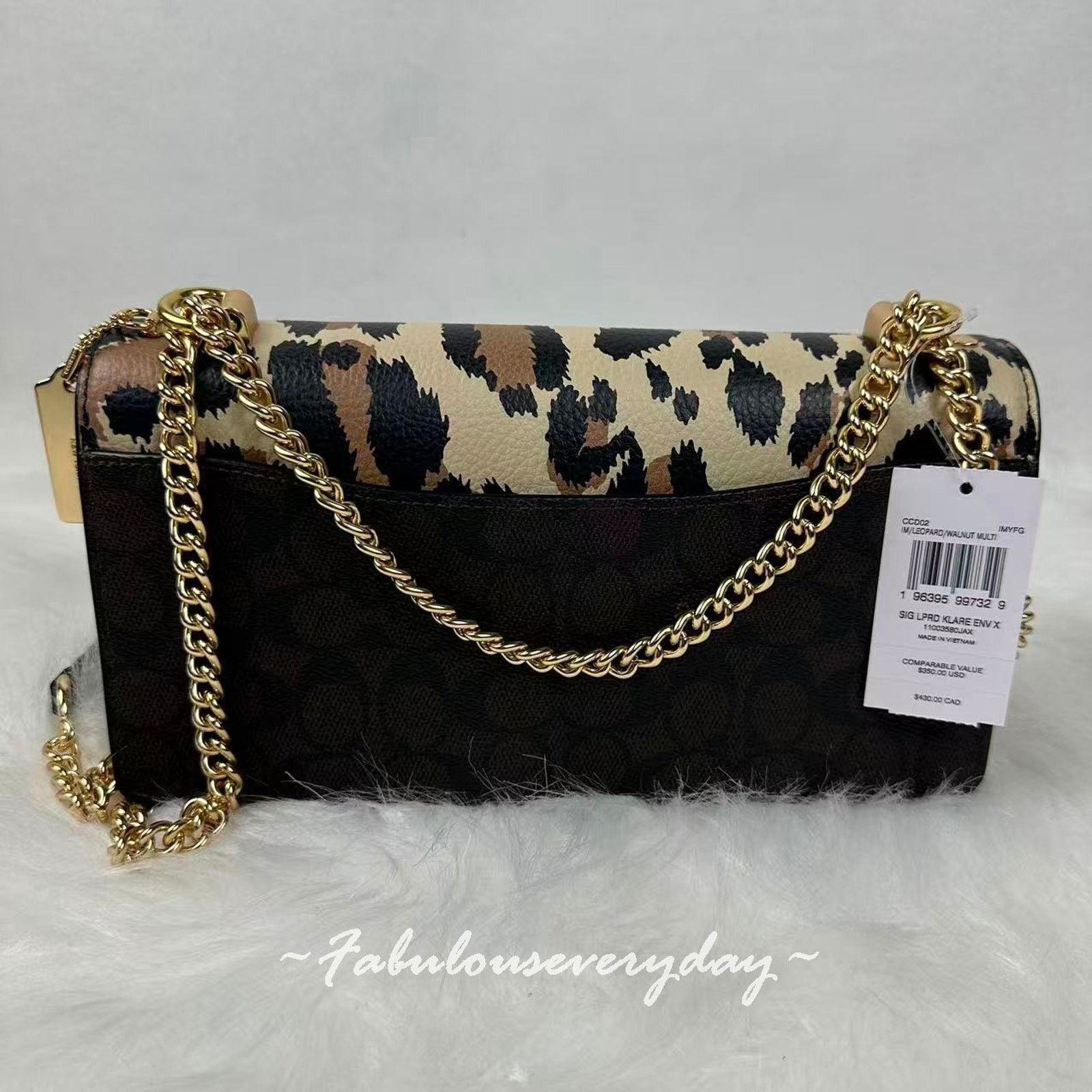 Coach Coach Klare Envelope Crossbody Sig Canvas Leopard Print Size ONE SIZE - 3 Thumbnail