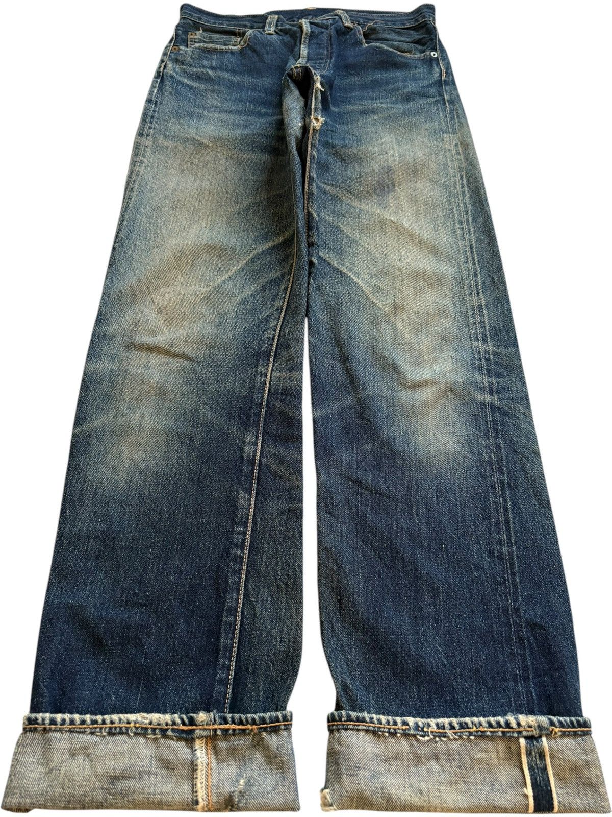 Japanese Brand Vintage Japanese Brand Selvedge Rusty Mud Wash Loose Jeans Size US 28 / EU 44 - 1 Thumbnail