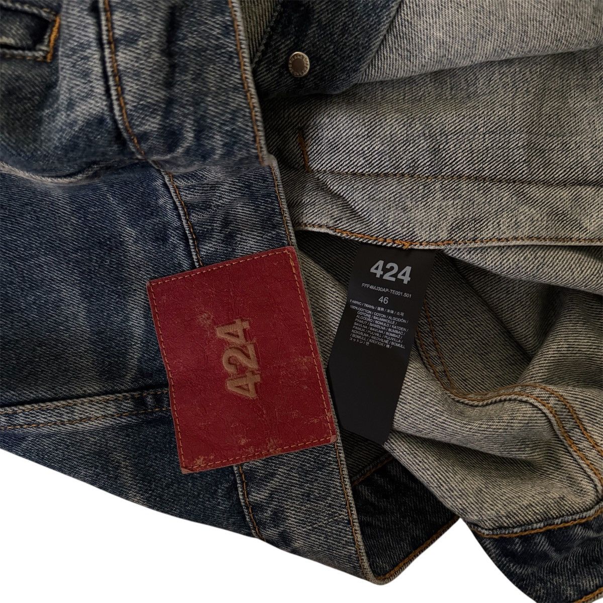 424 424 Collection Indigo Pleated Detail Trucker Denim Jacket Size US S / EU 44-46 / 1 - 9 Thumbnail